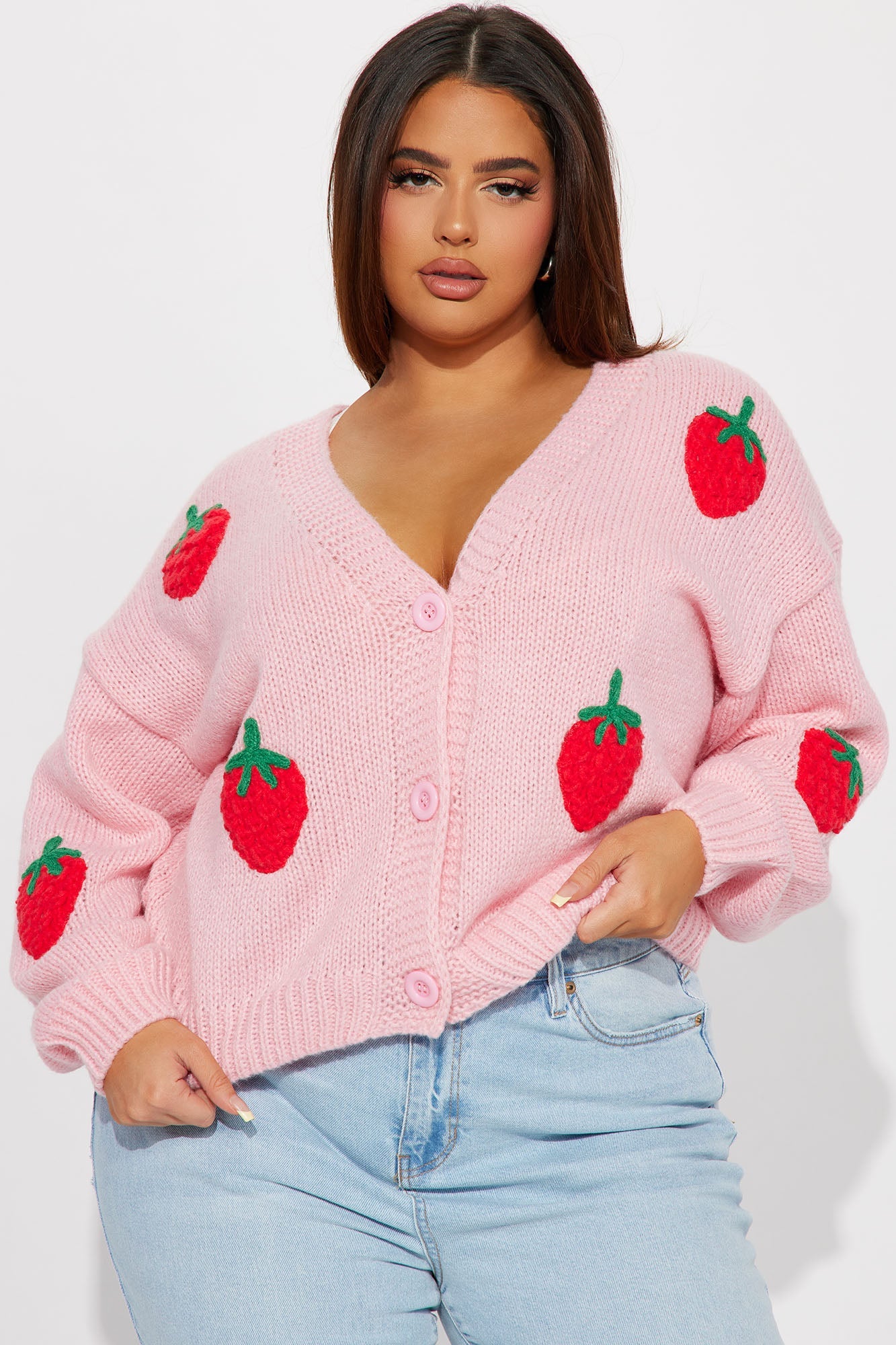 Berry Sweet Strawberry Cardigan - Pink