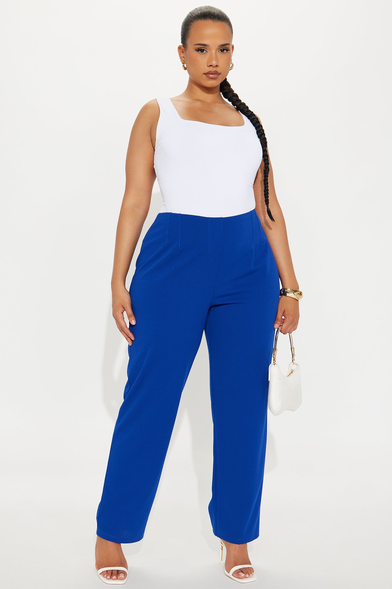 Set My Mind On You Crepe Straight Leg Pant - Royal