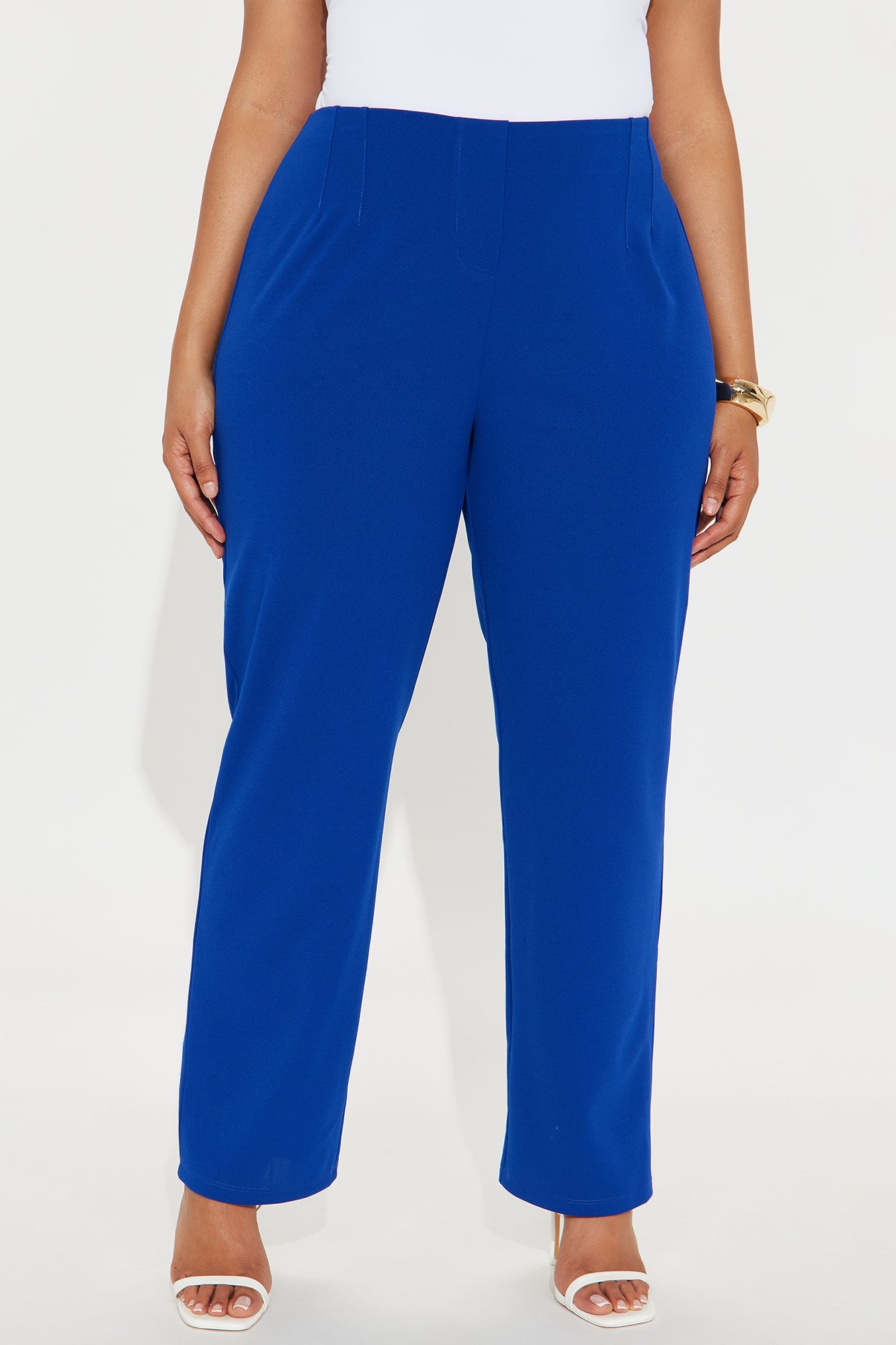 Set My Mind On You Crepe Straight Leg Pant - Royal