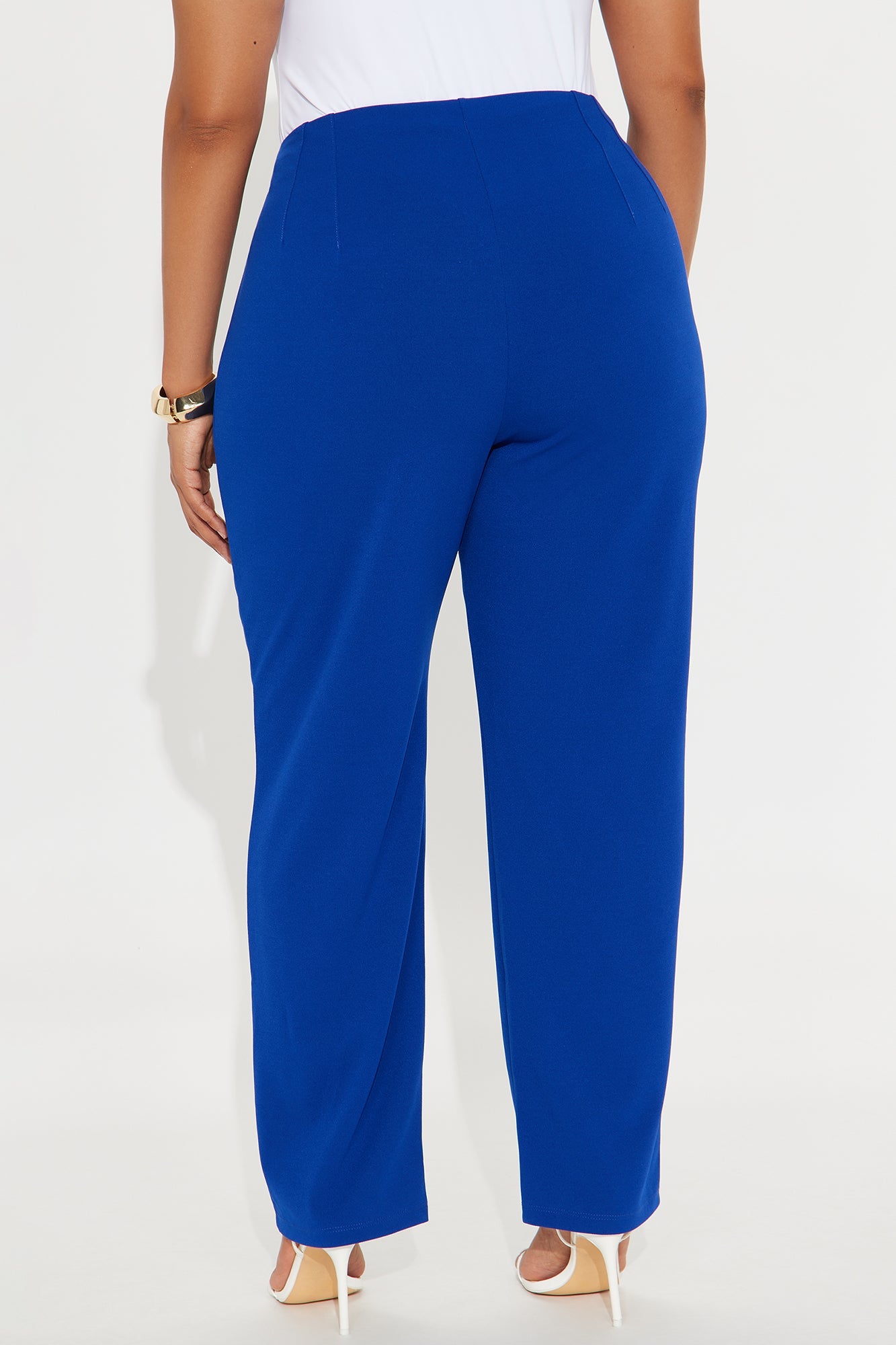 Set My Mind On You Crepe Straight Leg Pant - Royal