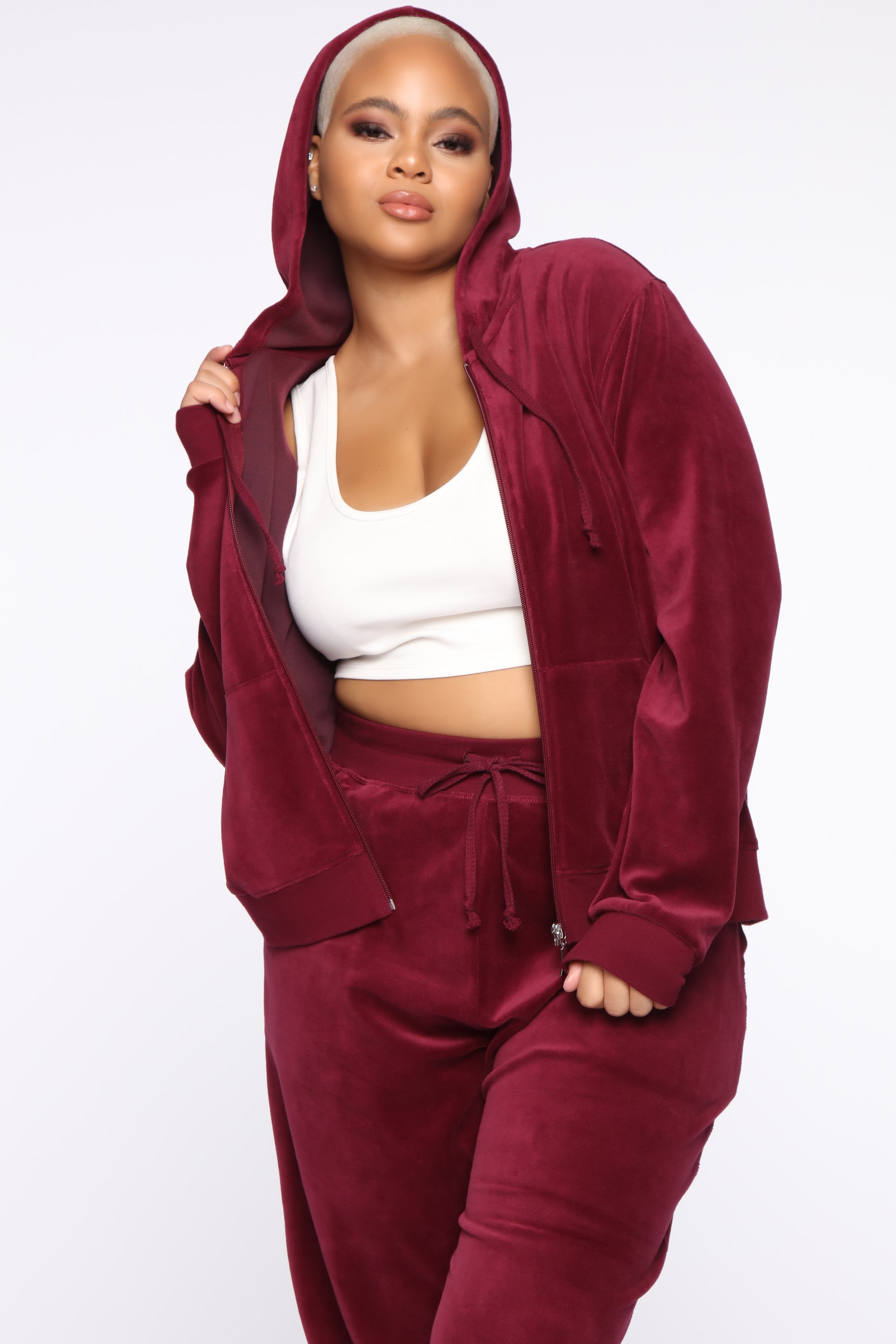 The Original Trendsetter Velour Set - Burgundy