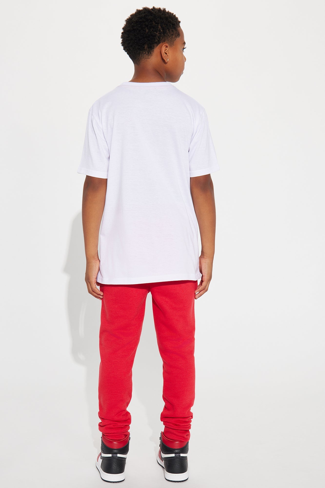 Mini Money Maker Fleece Jogger Set - Red/White