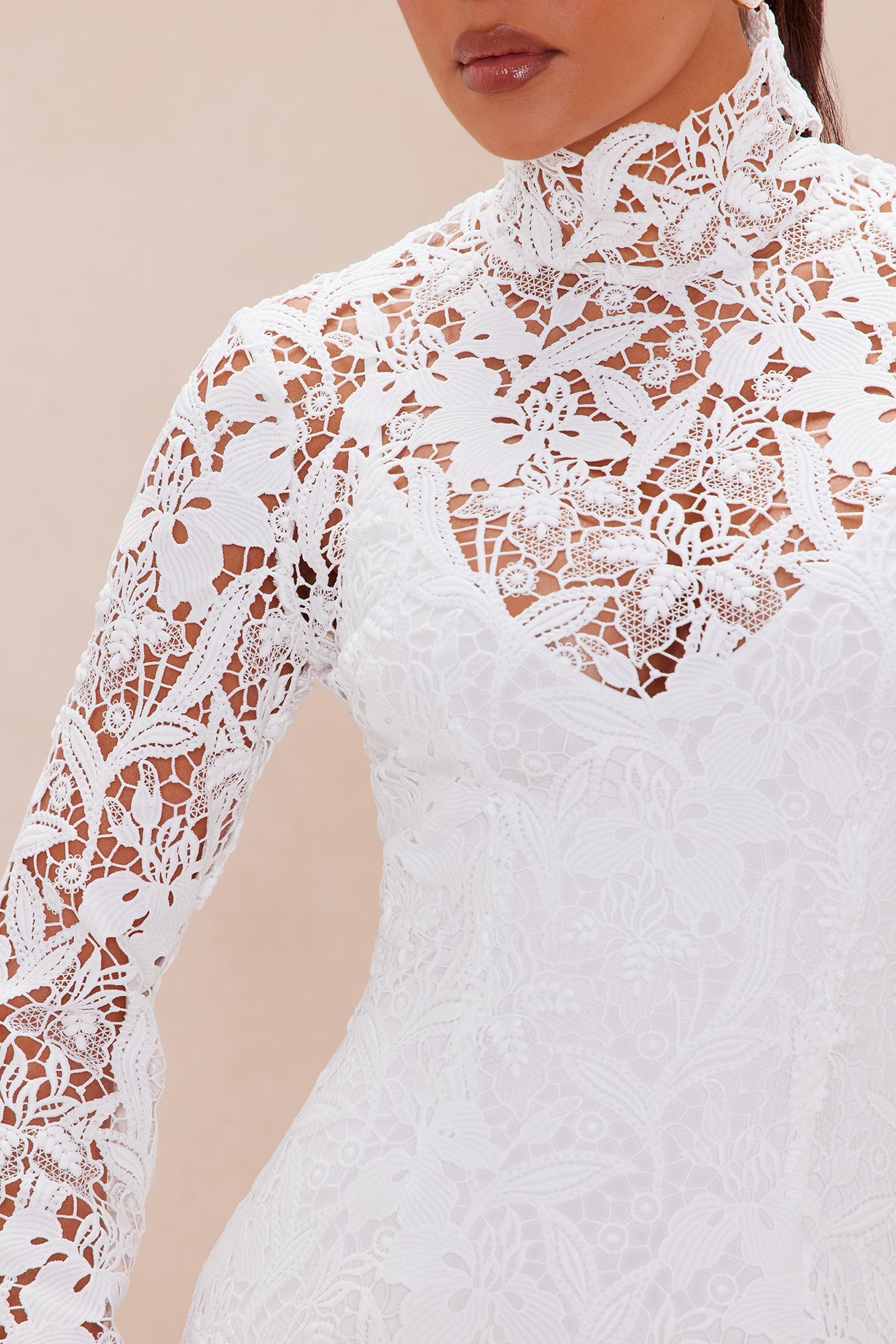 Josie Embroidered Mini Dress - White
