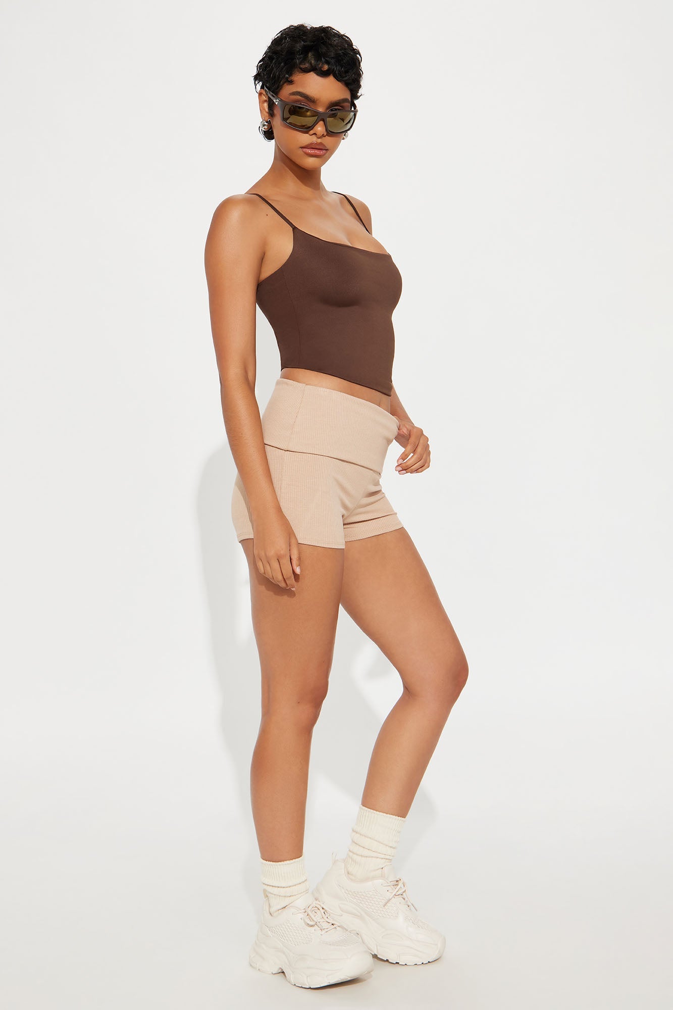 Contour Double Lined Cami Top - Chocolate