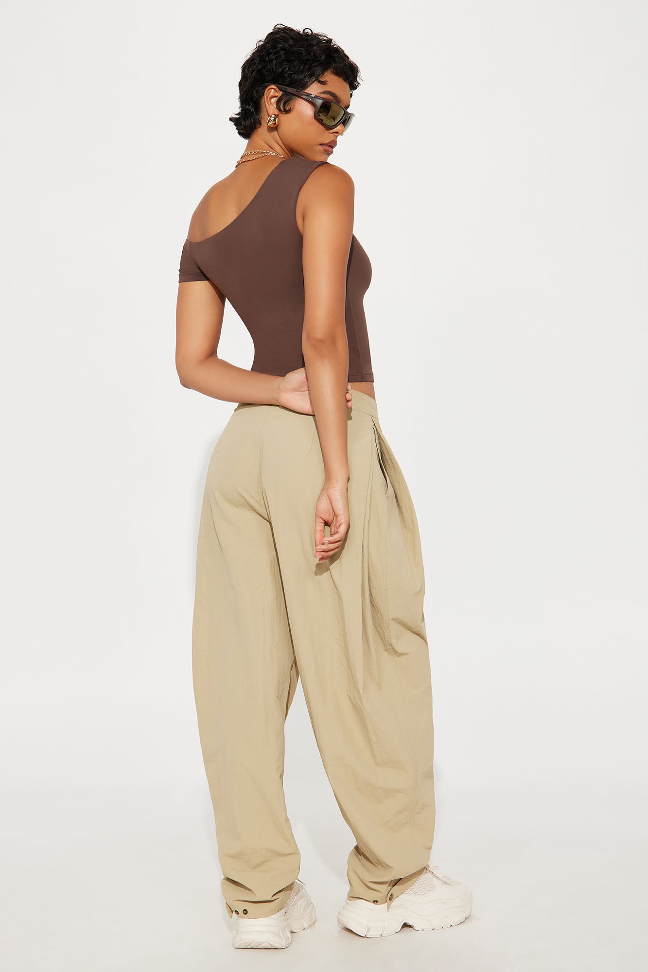 Second Skin Double Lined Off Shoulder Top - Chocolate