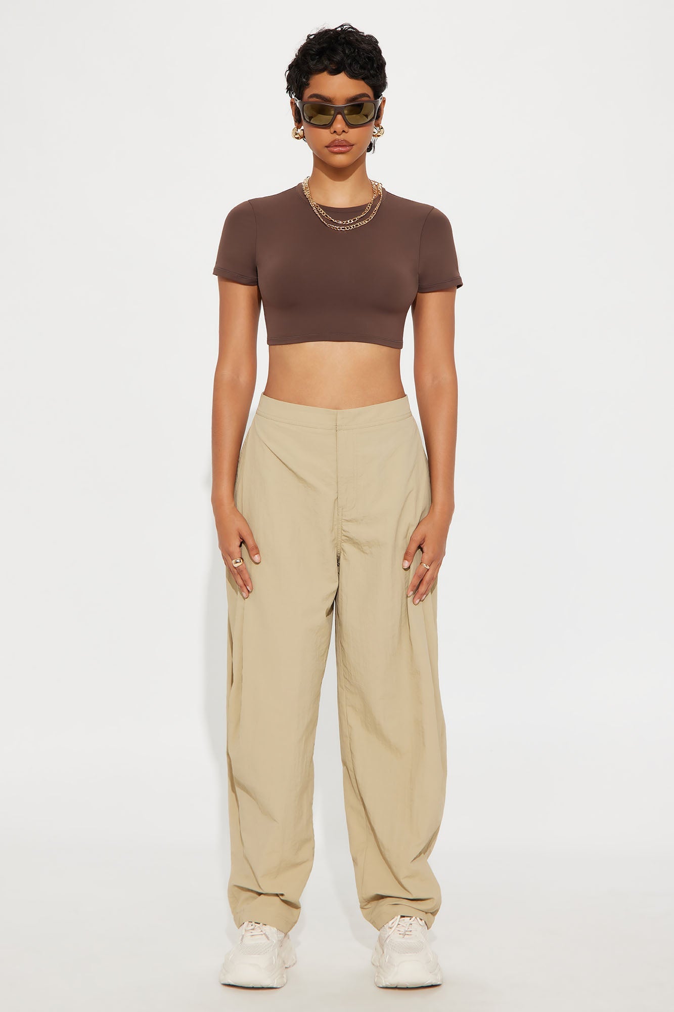 Second Skin Double Lined Super Cropped Tee - Chocolate