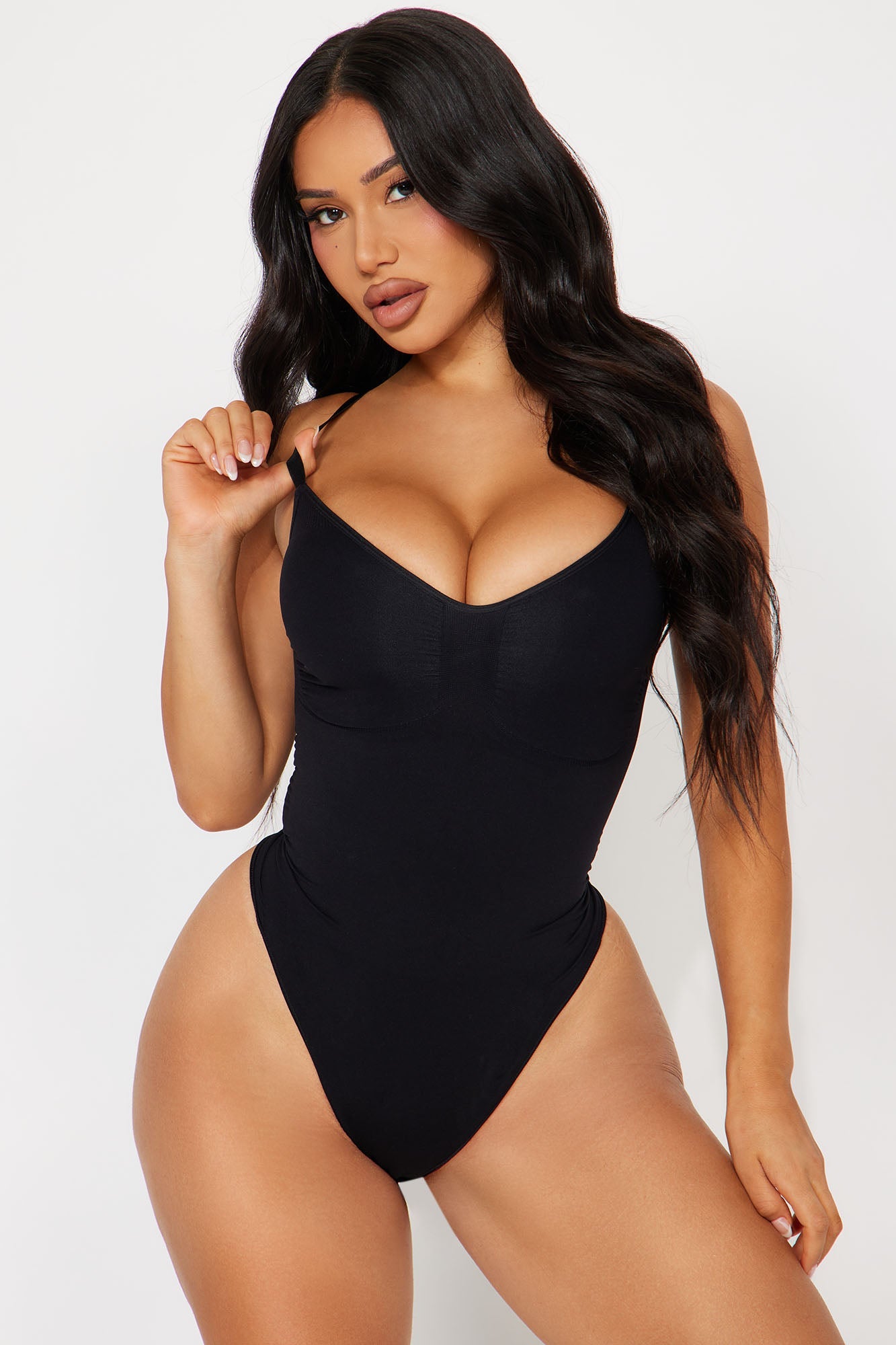 Nova Sculpt Compression Thong Shapewear Bodysuit - Black