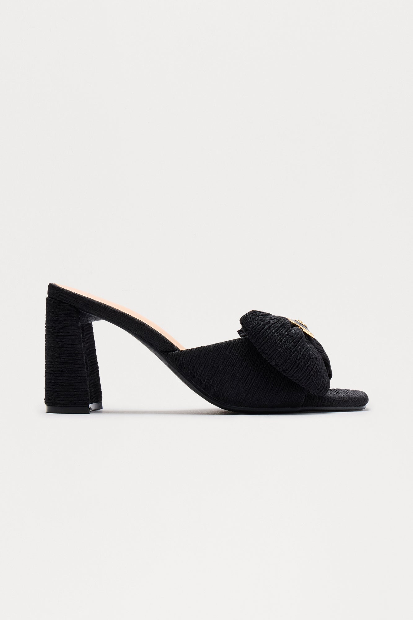 Suena Hardware Bow Mules - Black