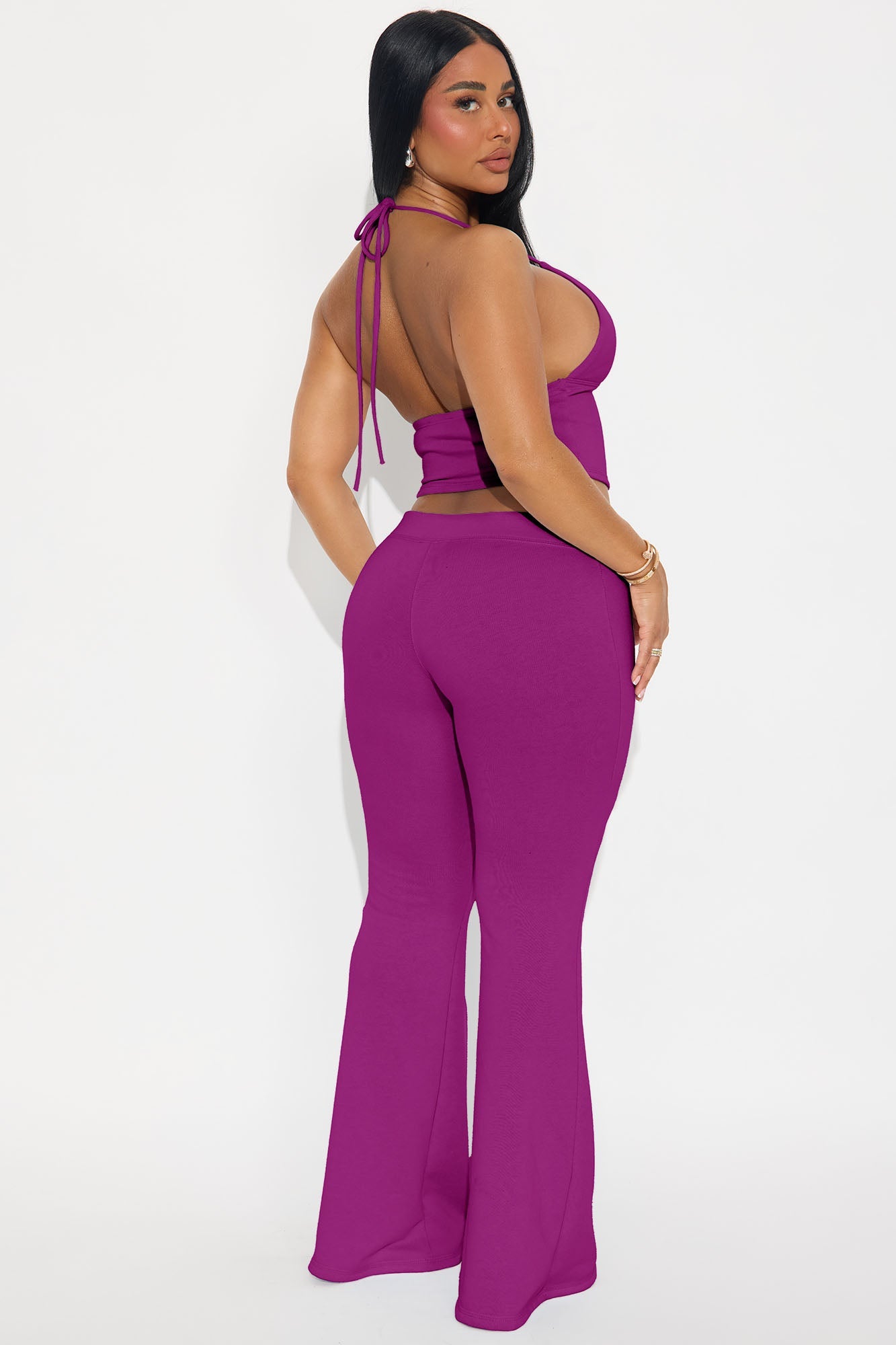 Unwind Time Halter Pant Set - Magenta