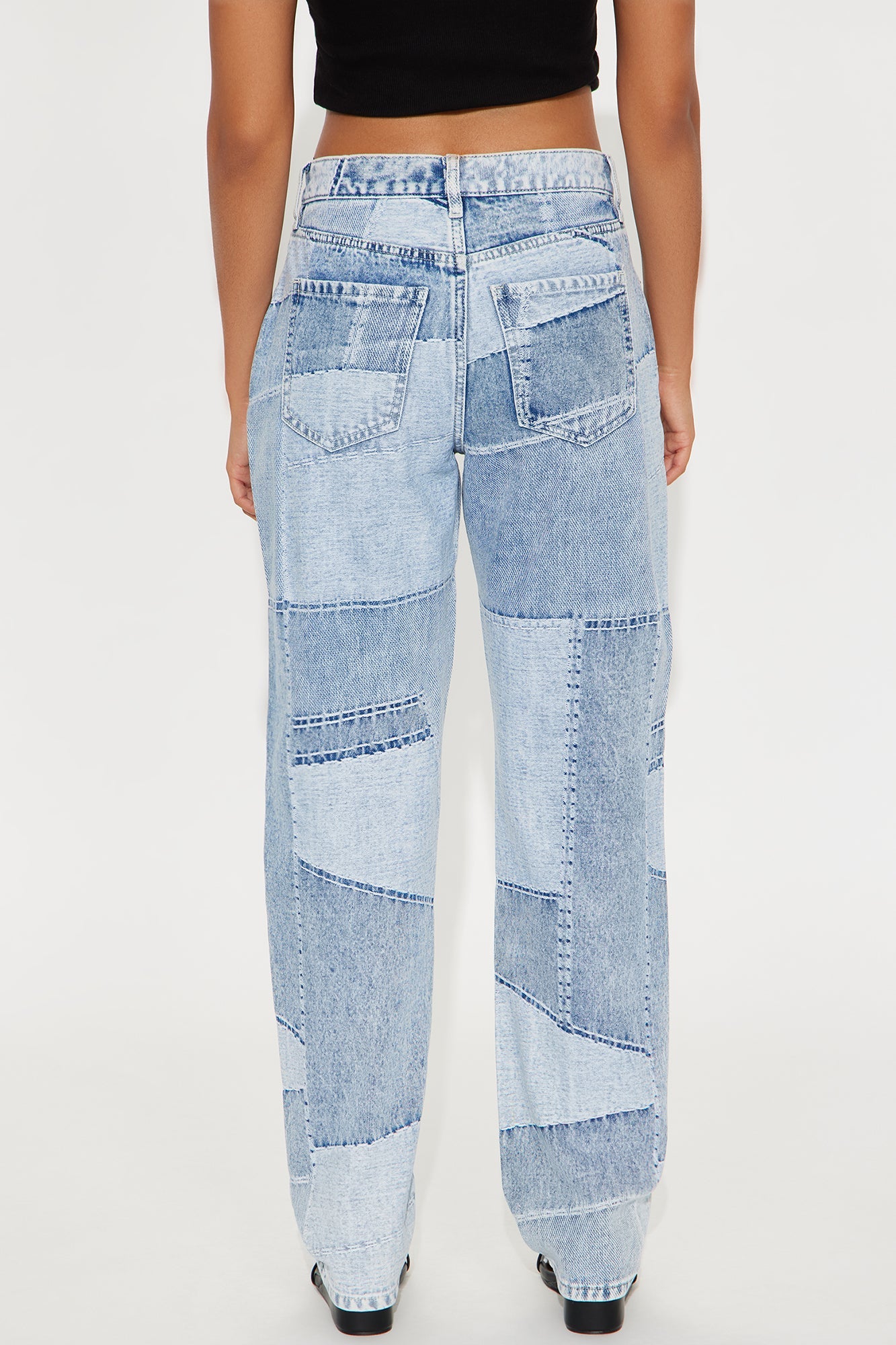 Patch Things Up Straight Leg Jeans - Light Wash