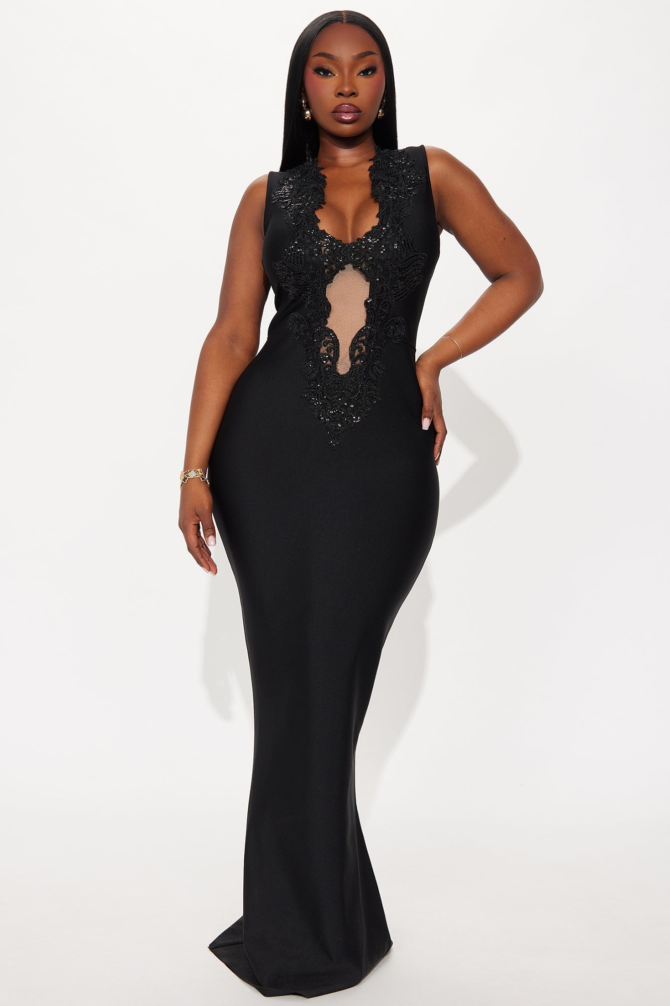 Roxanne Bandage Gown - Black
