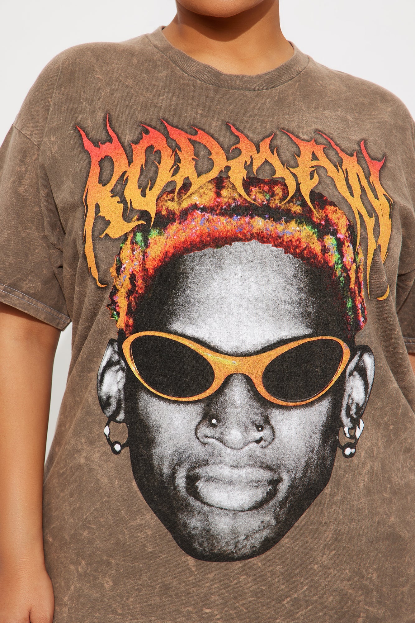 Dennis Rodman Face Washed Tee - Brown