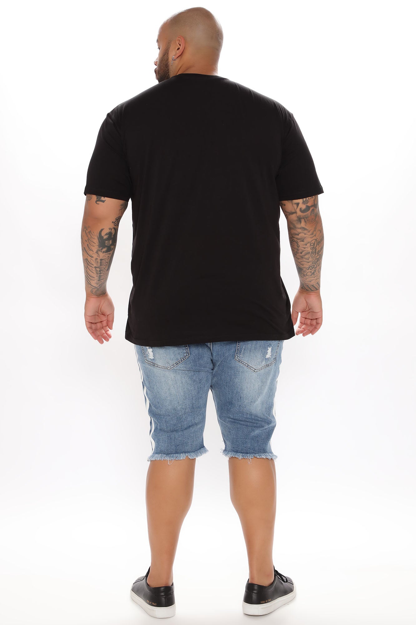 Picture Me Rollin Striped Denim Shorts - MediumWash