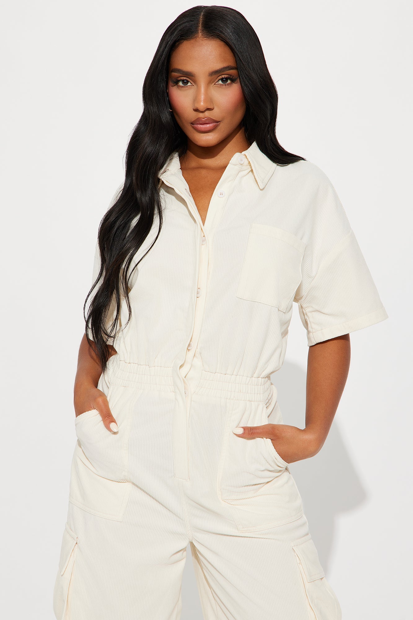 Got To Be It Corduroy Jumpsuit - Cream