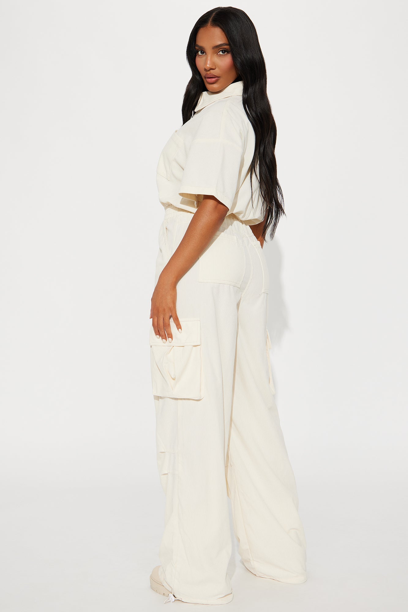 Got To Be It Corduroy Jumpsuit - Cream