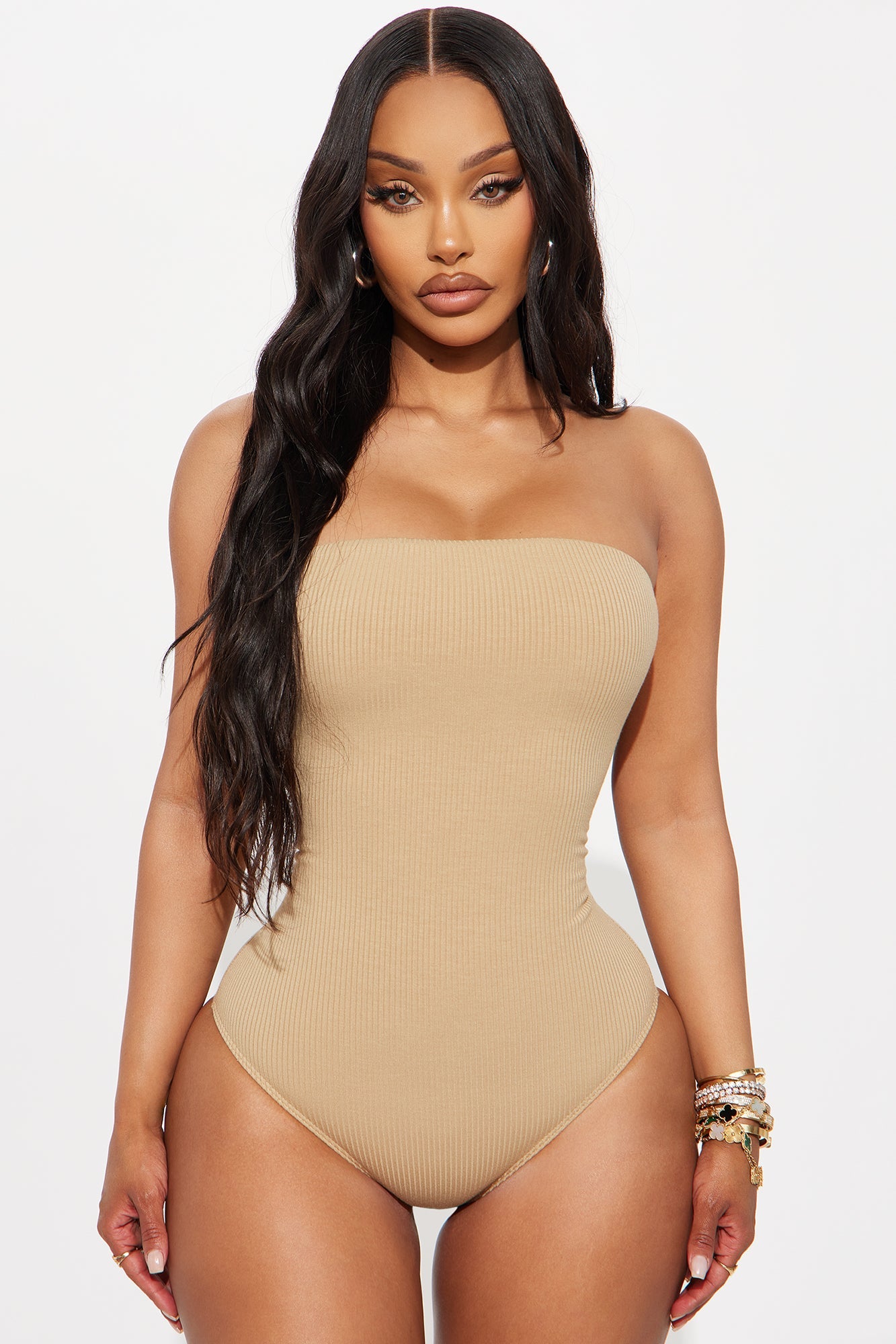 Demi Double Lined Tube Bodysuit - Nude