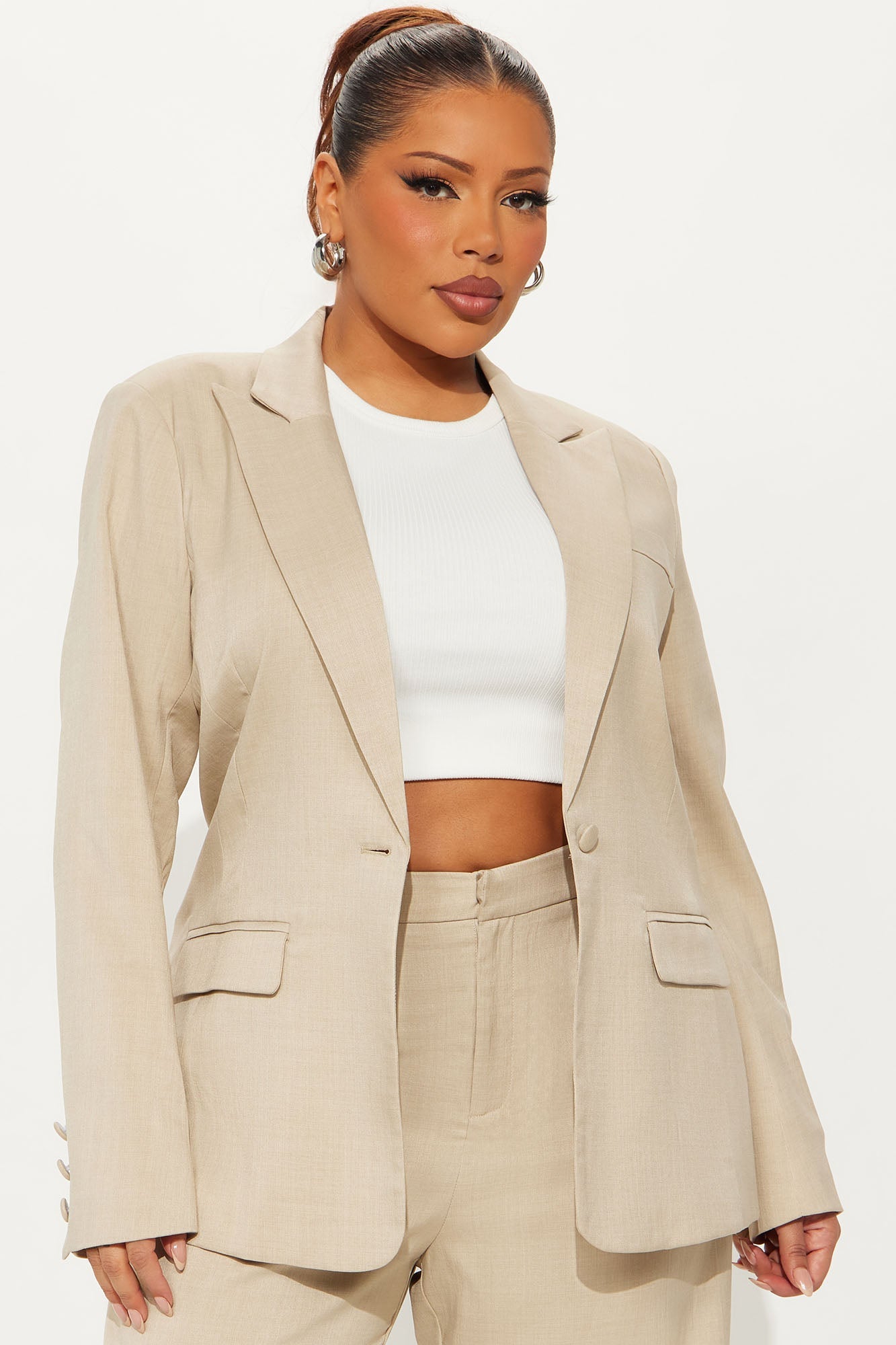 Gianna Fitted Blazer - Tan