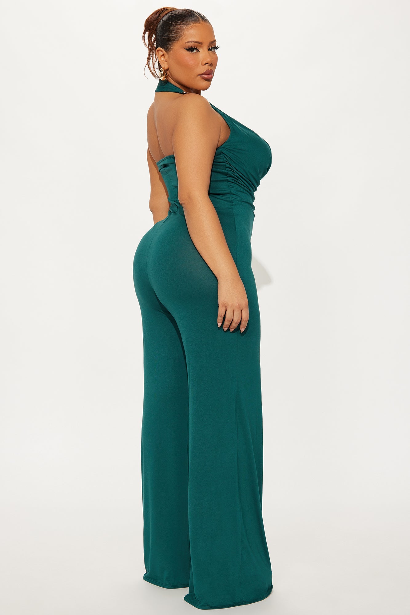 Luna Halter Wide Leg Jumpsuit - Hunter