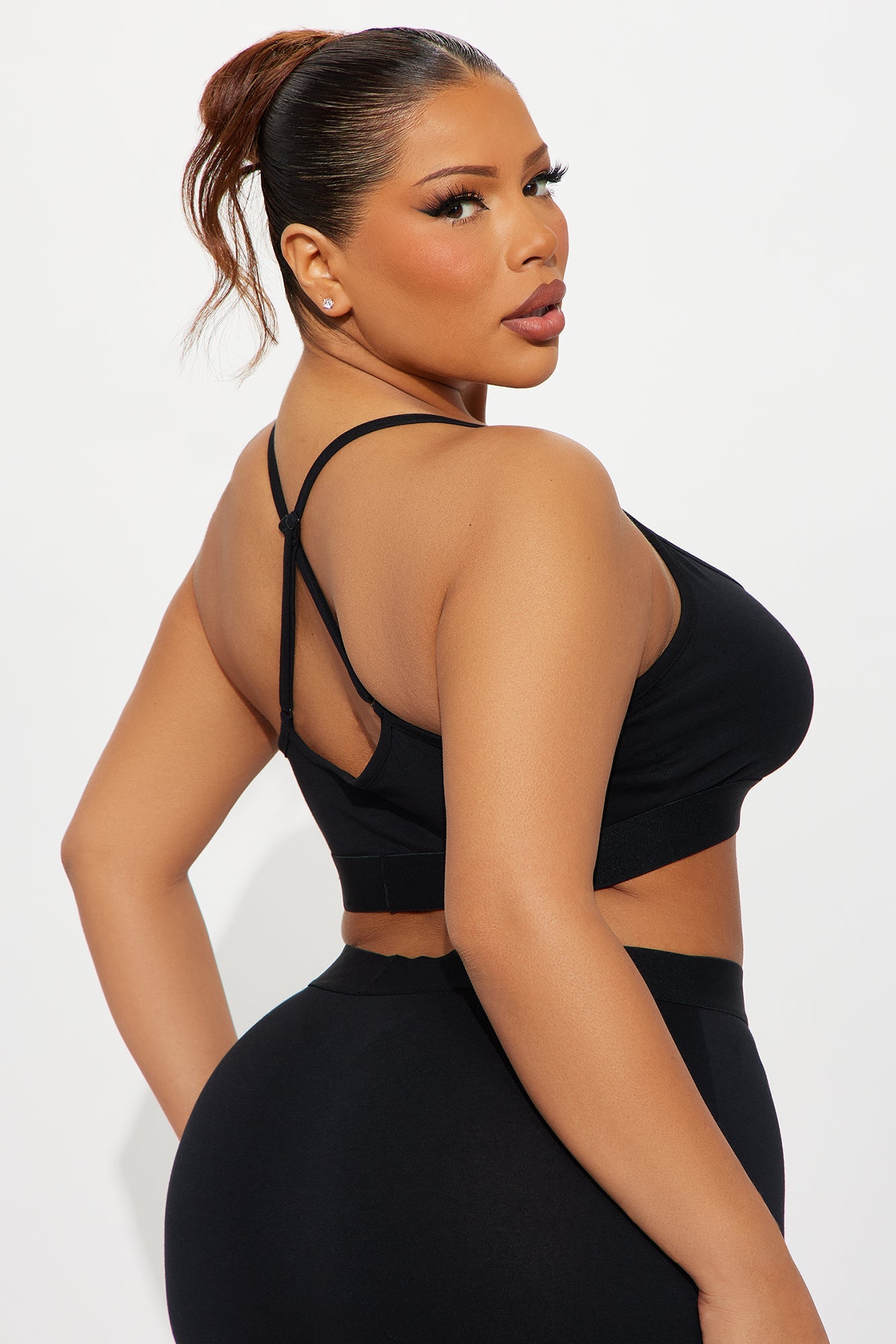 FN Mood Scoop Cami Cotton Bra - Black