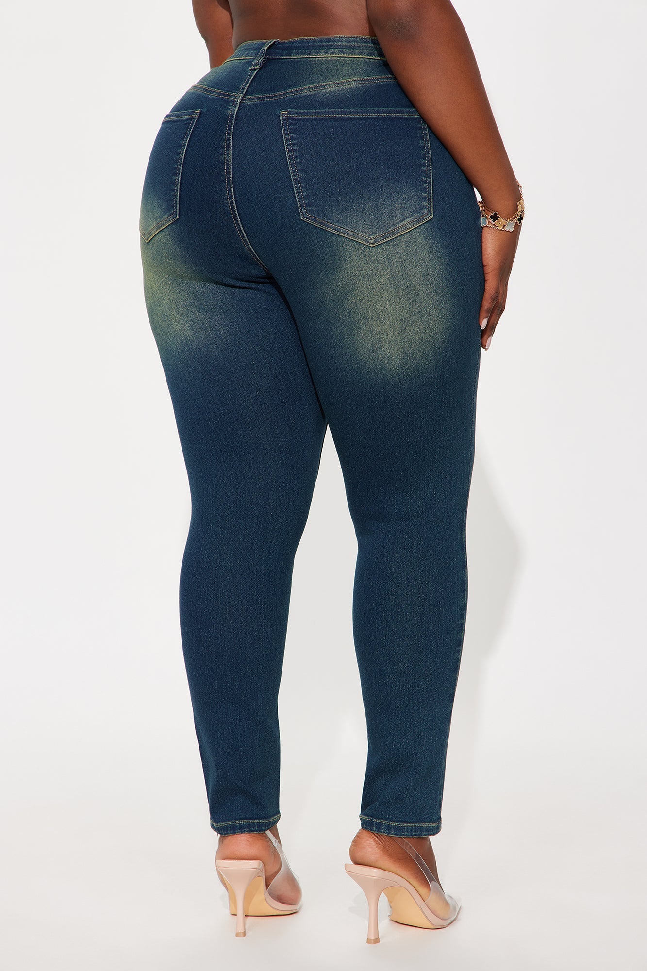 Hot Stuff Low Rise Tinted Skinny Jeans - Vintage Wash