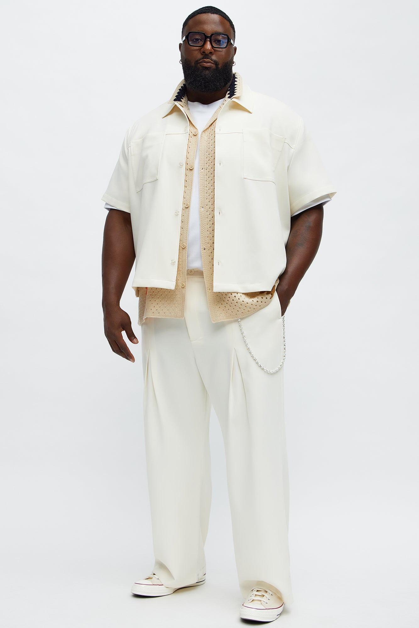 Cropped Ronan Weekender Button Up Shirt - Cream