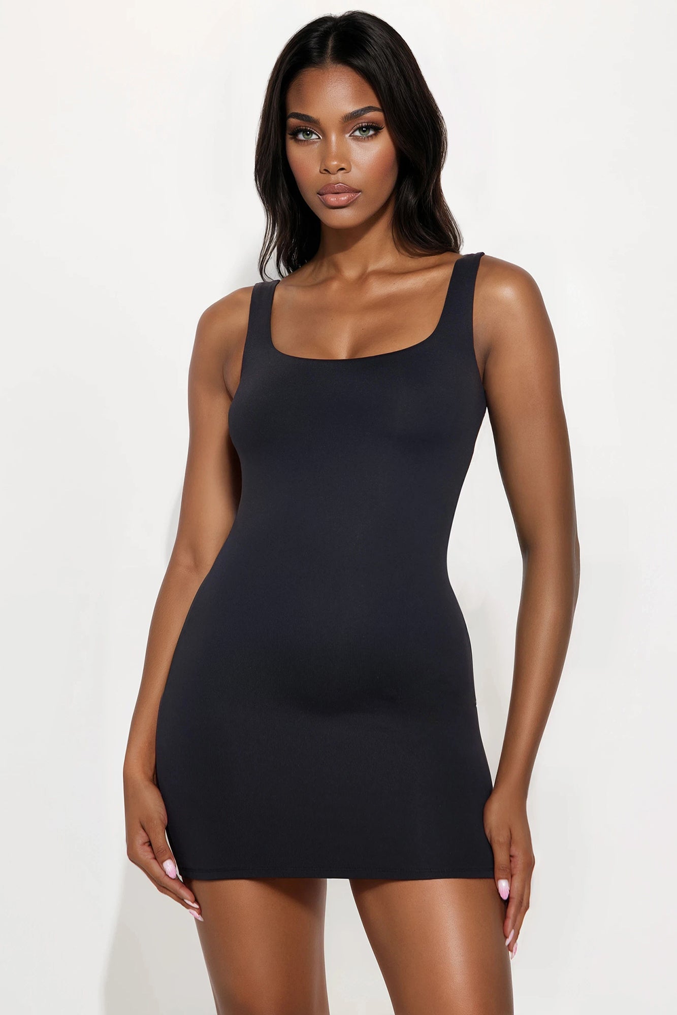 Cynthia Sculpt Mini Dress - Black
