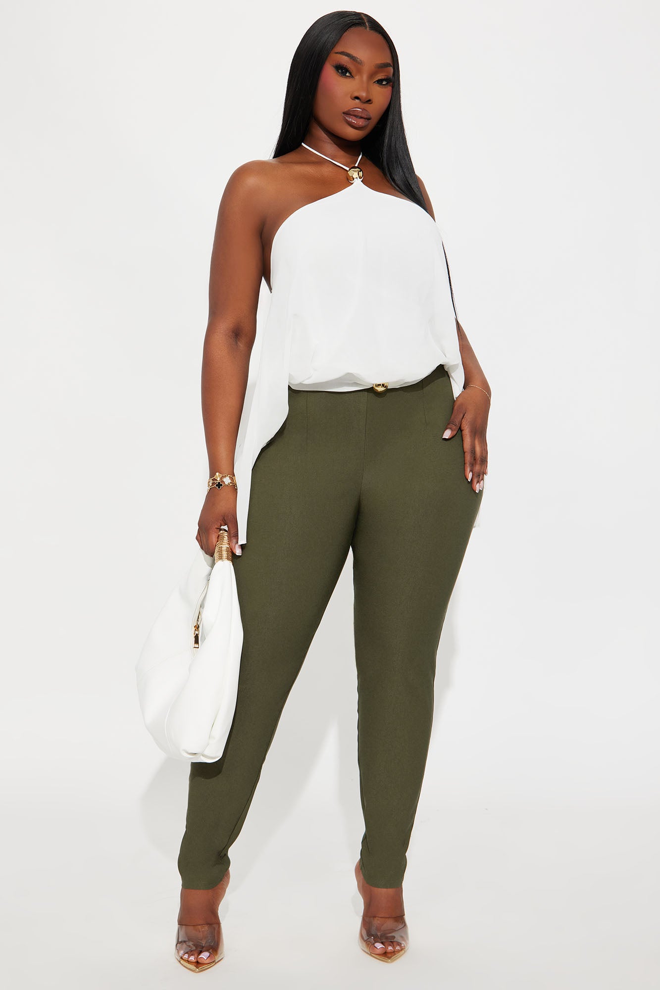 Venetian High Rise Pants - Olive