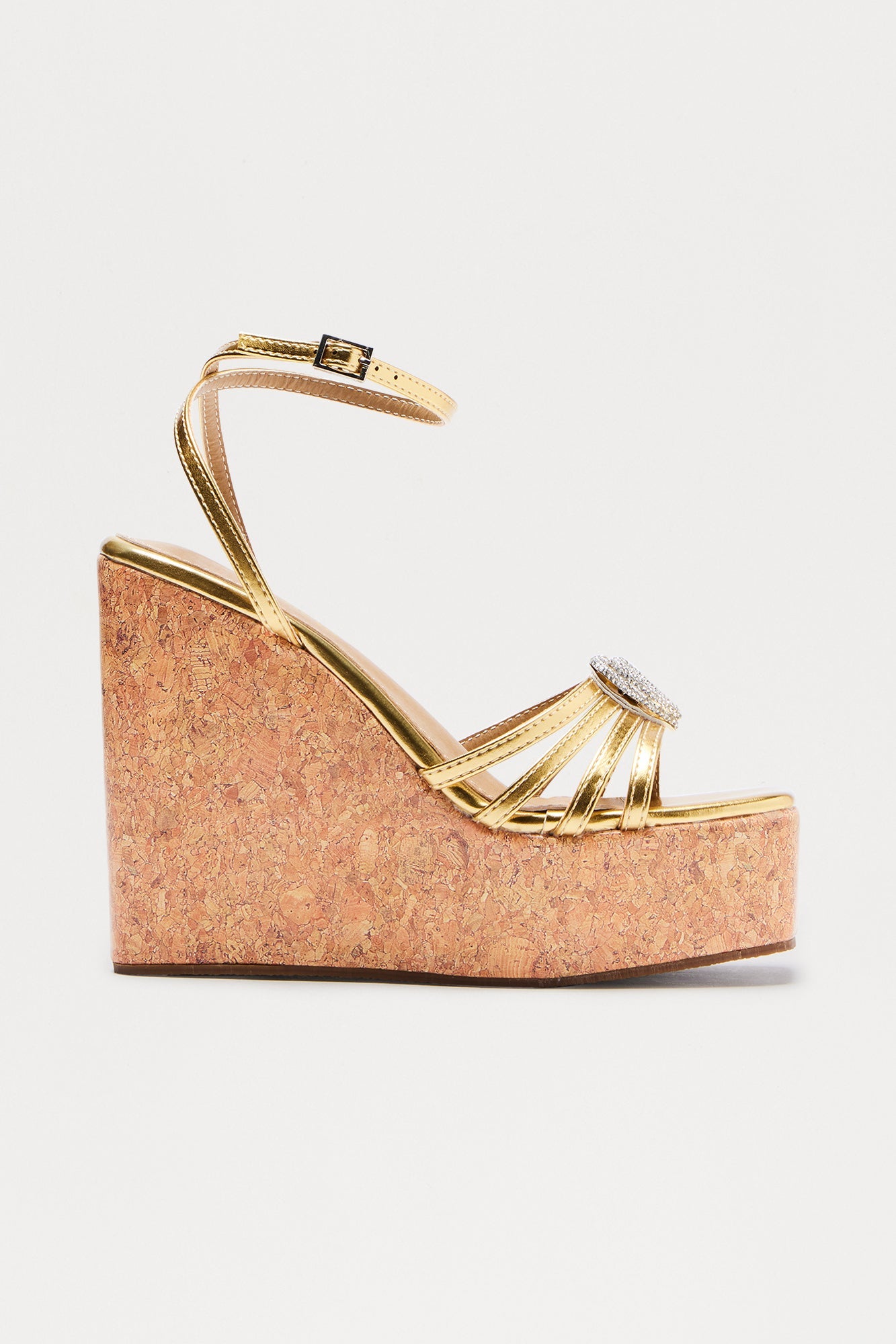 Robin Cork Platform Wedges - Gold