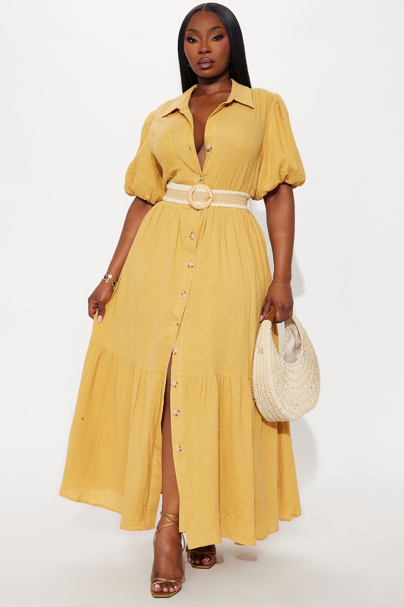 Georgina Maxi Shirt Dress - Mustard