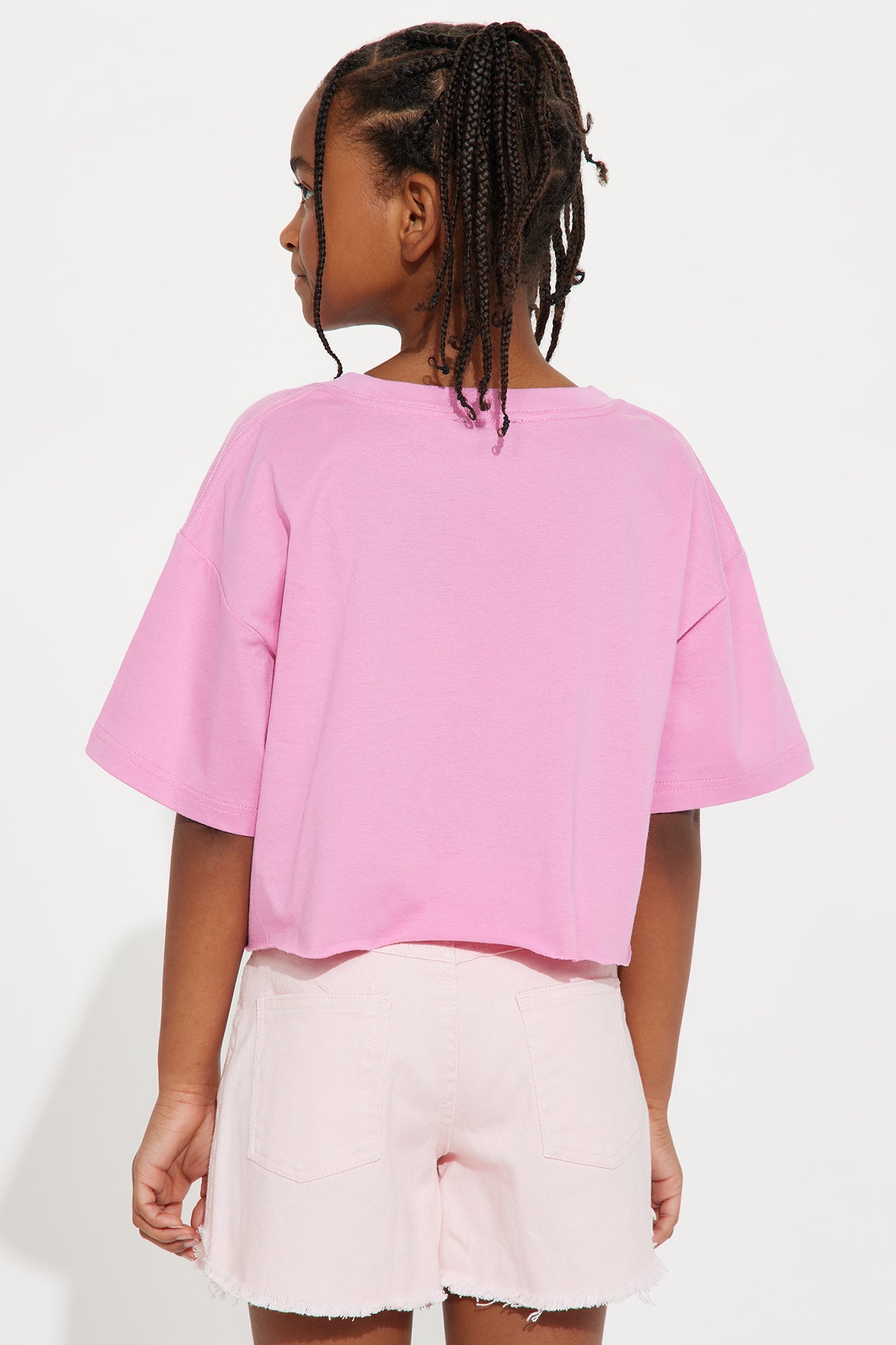 Mini The Oversized Cropped Tee - Pink