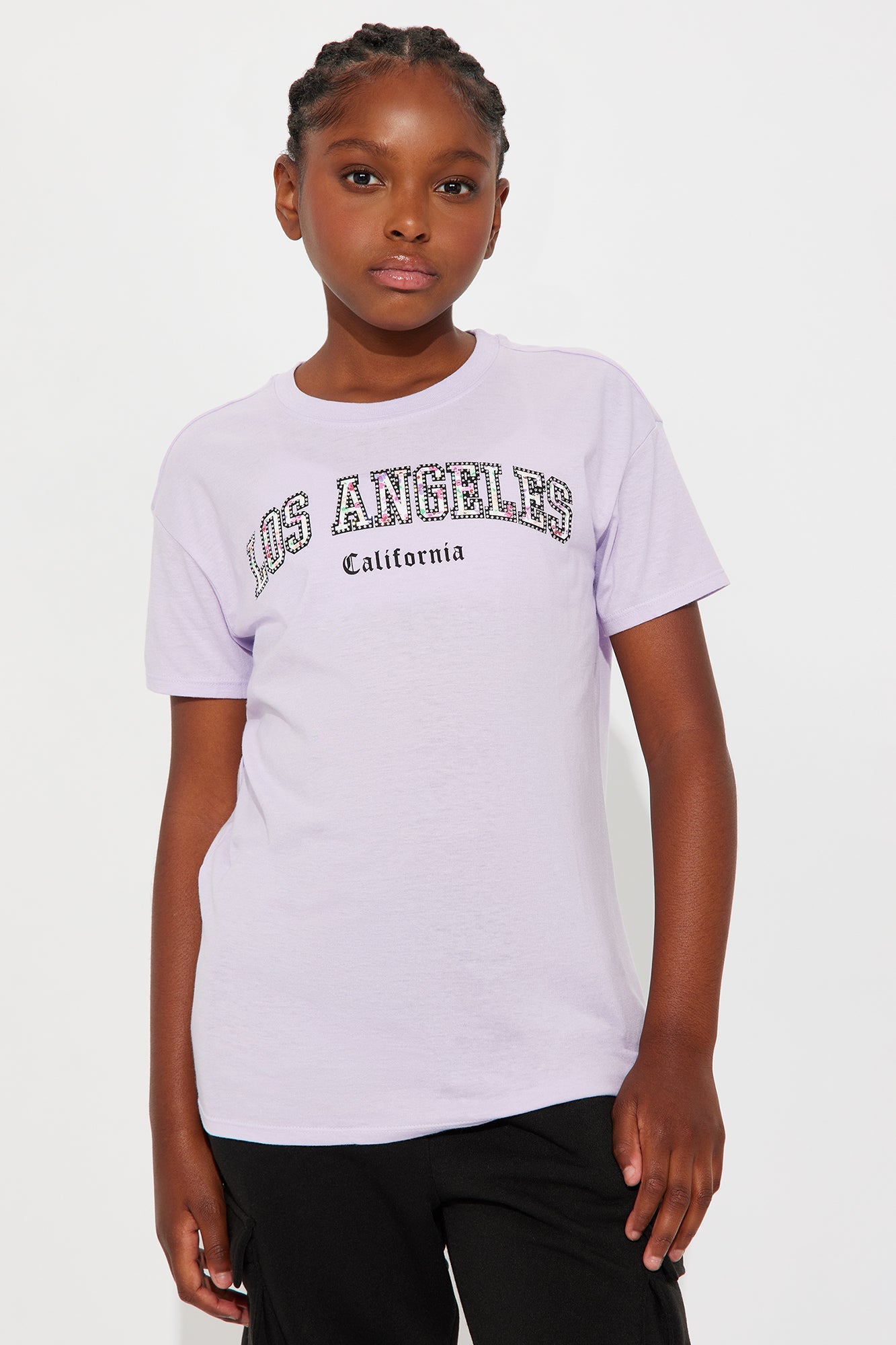 Mini Los Angeles Vibes Short Sleeve Tee - Lilac