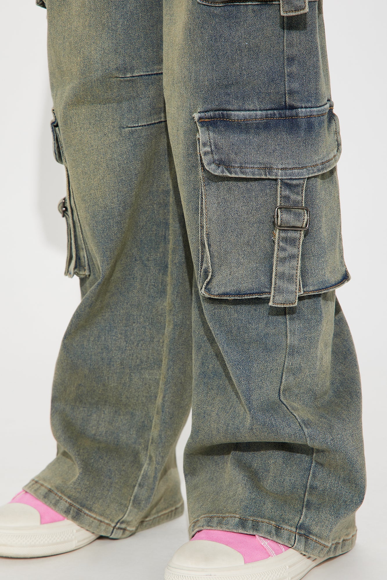 Mini No Doubt About It Wide Leg Cargo Jeans - Medium Wash