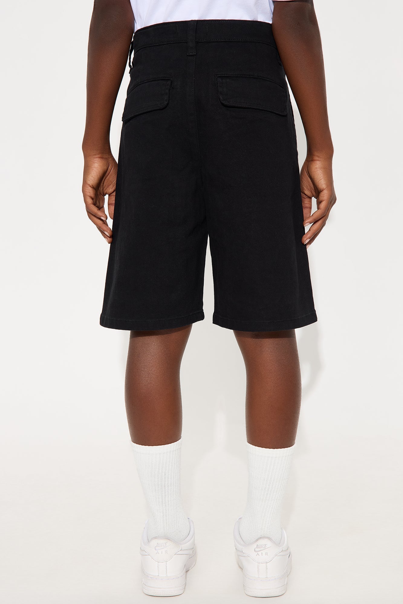Mini Oversized Pocket Baggy Cargo Shorts - Black