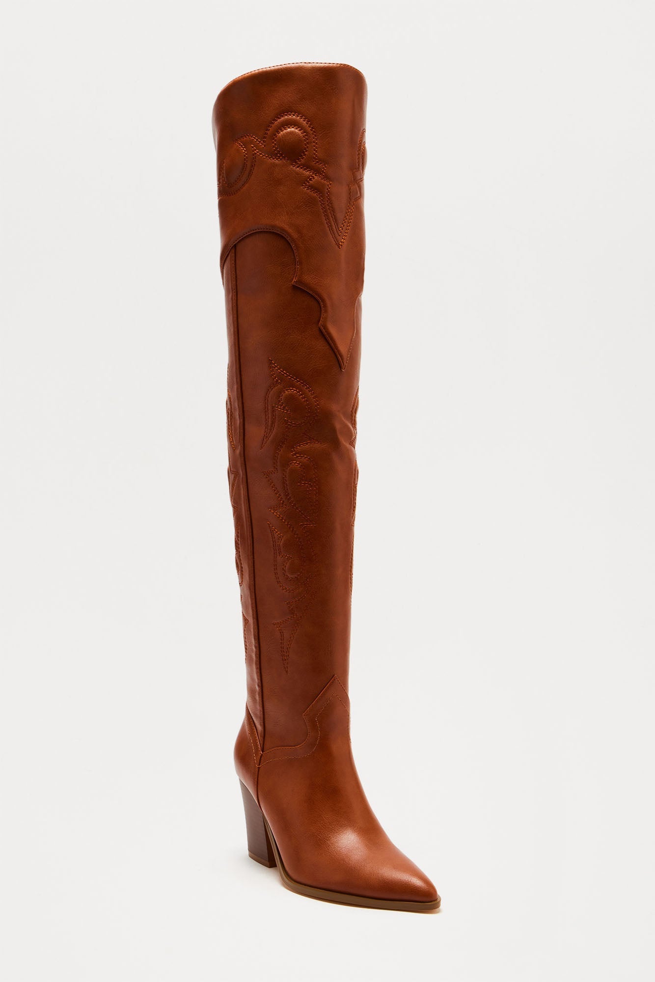 Texas Charm Thigh High Boots - Tan