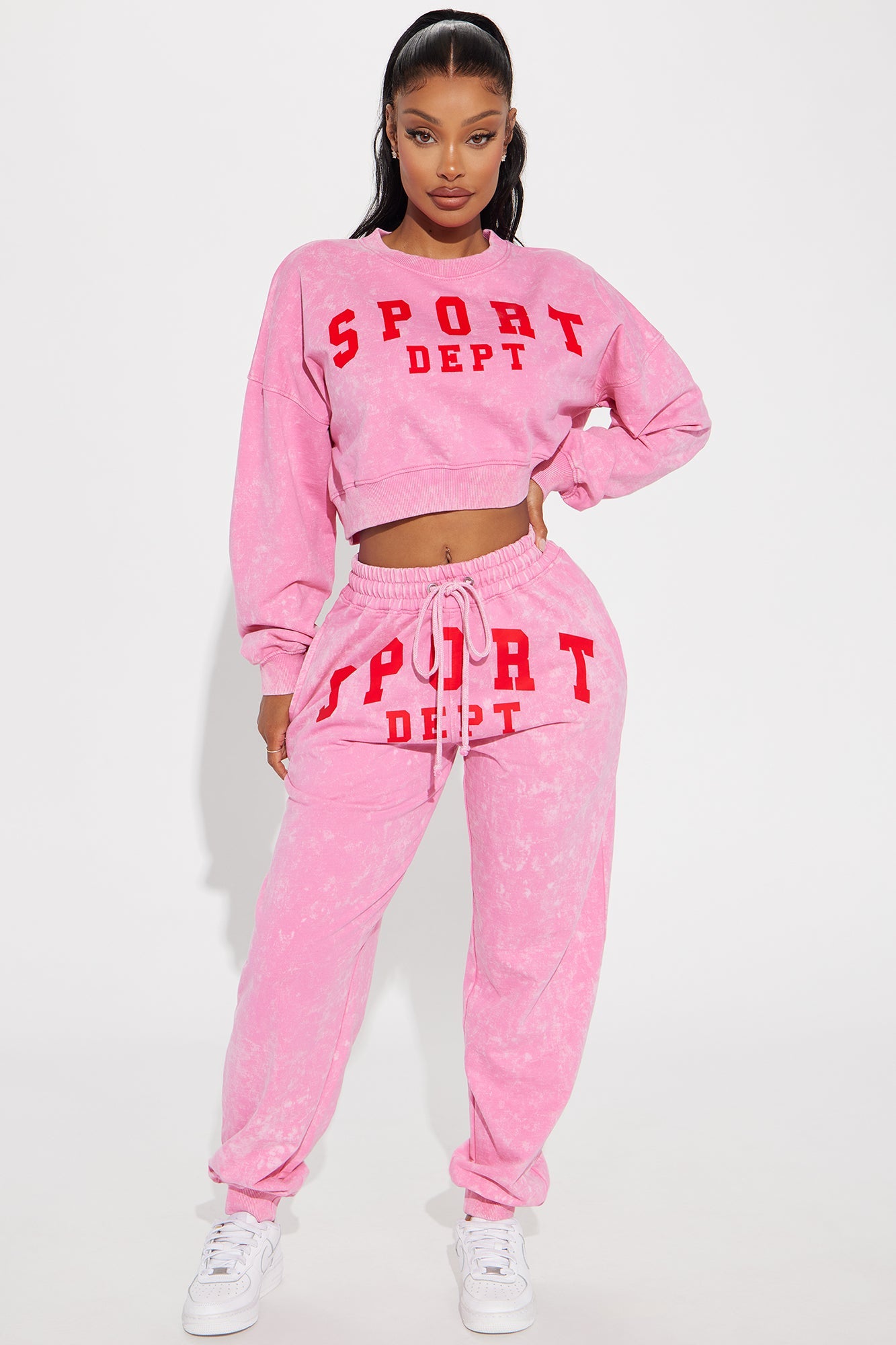 Sport Mode Fleece Pant Set - Pink