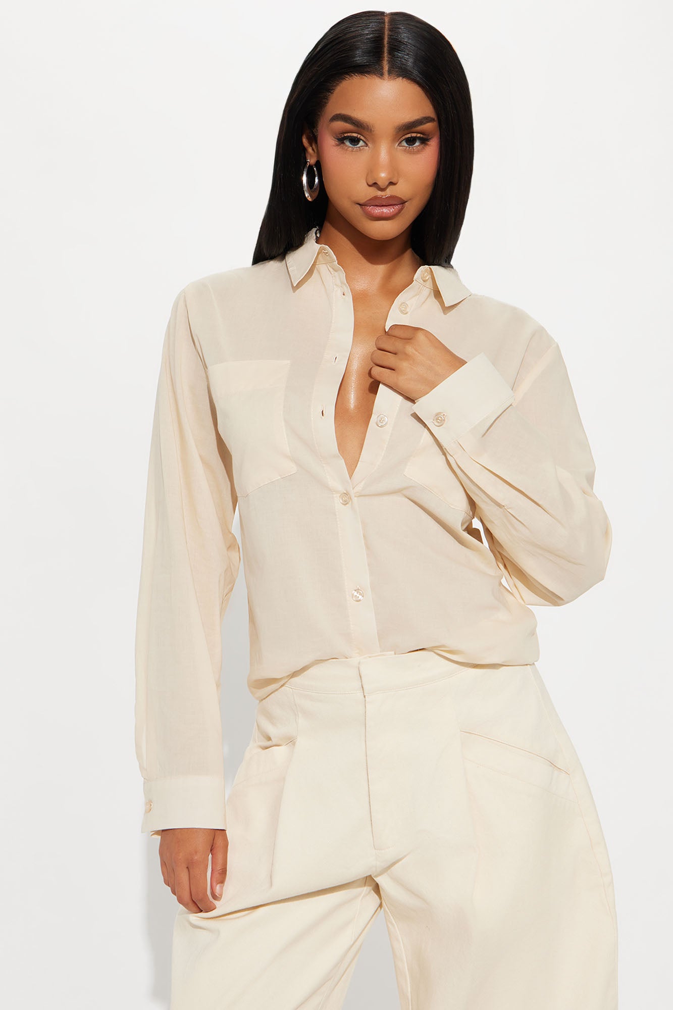 Simplicity Button Up Shirt - Taupe