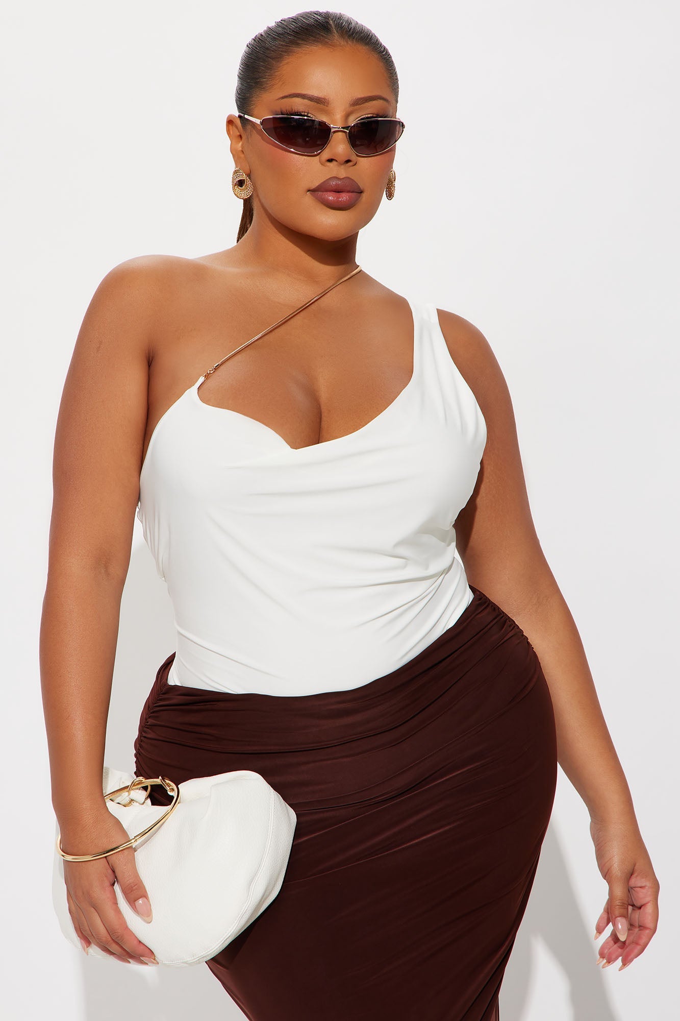 Wren One Shoulder Bodysuit - White