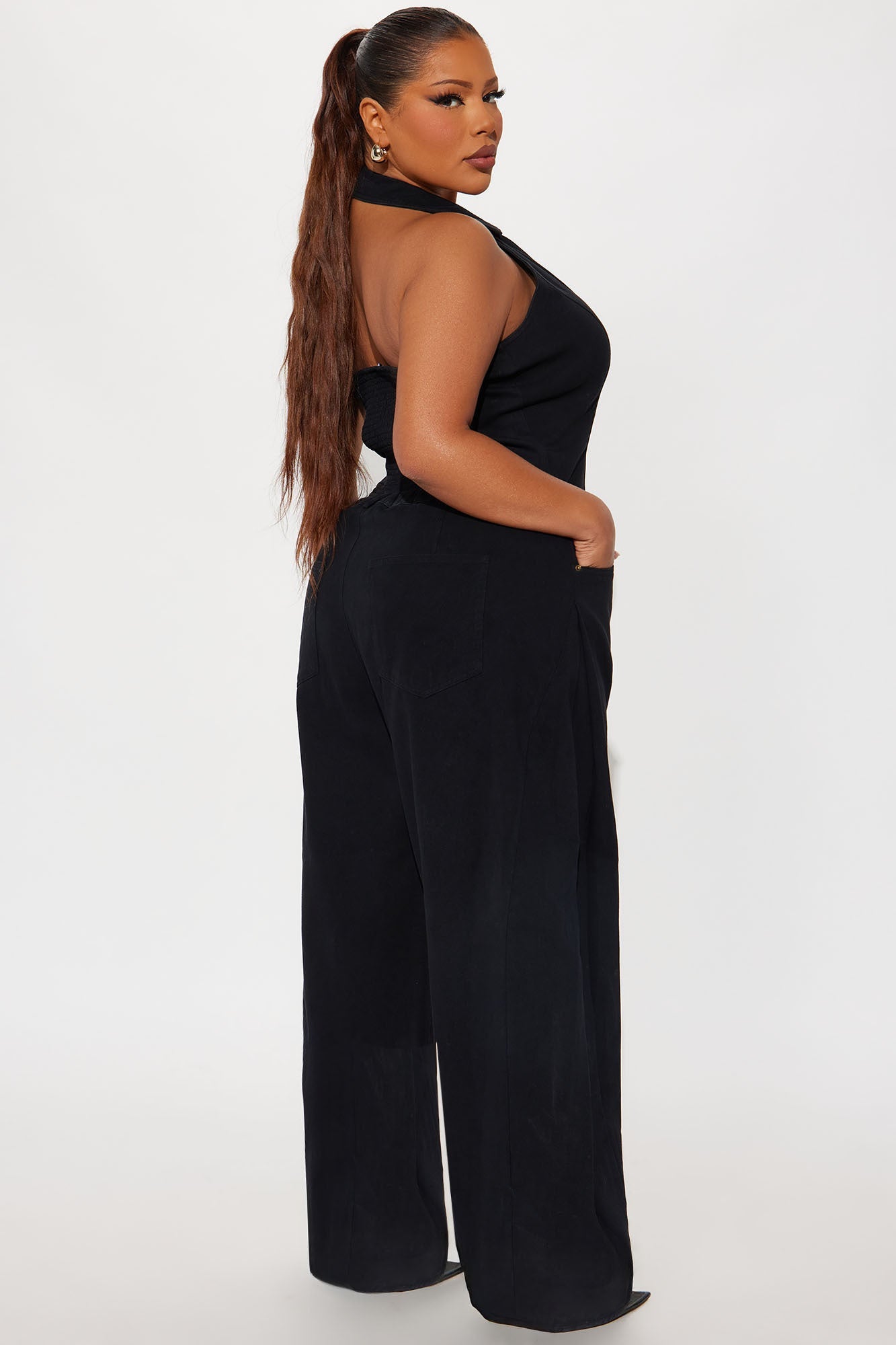 Alexis Barrel Leg Jumpsuit - Black