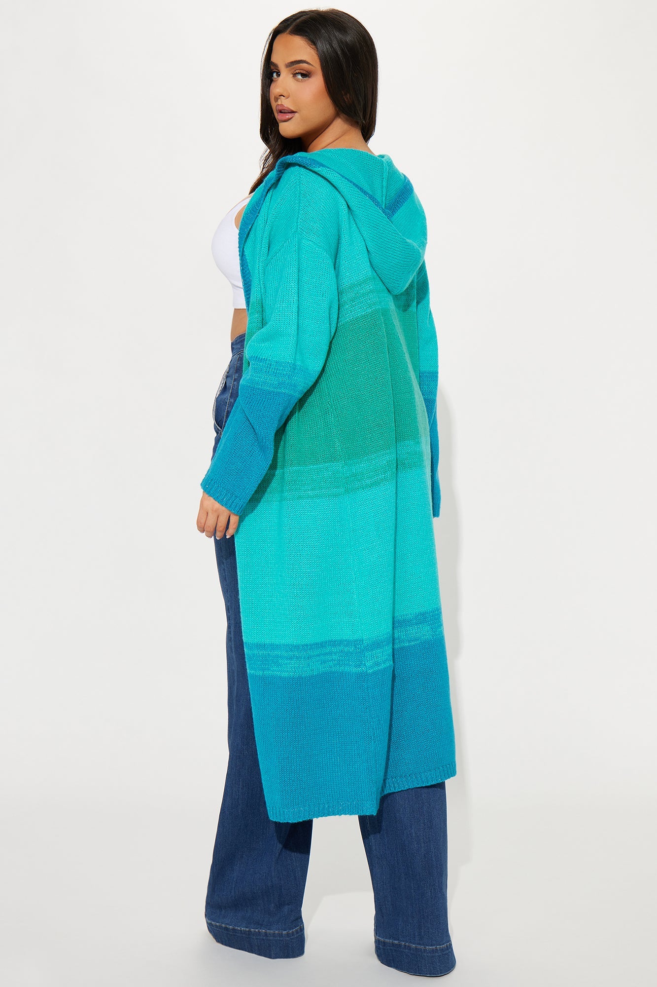 Malibu Ombre Long Cardigan - Blue/combo