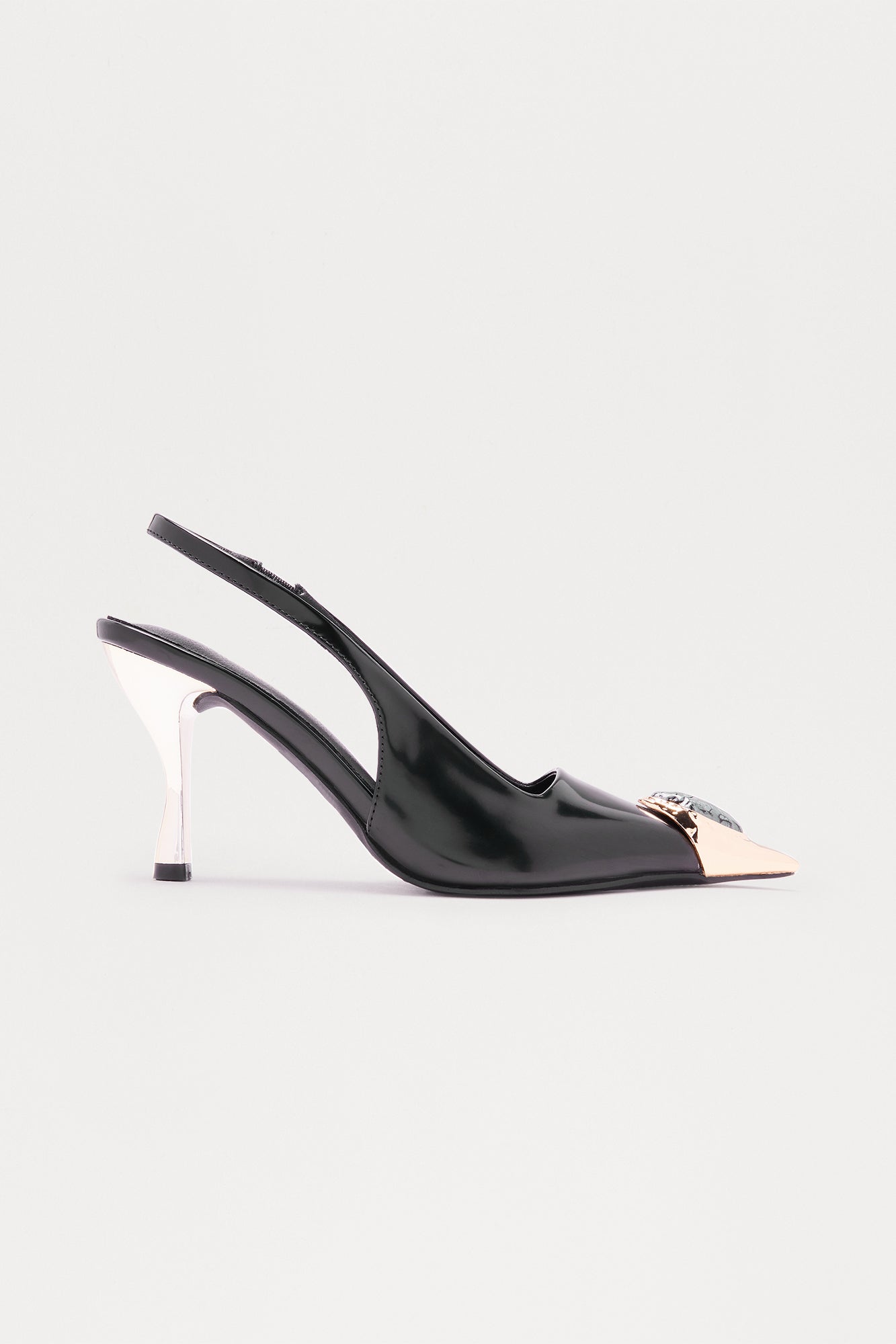 Royal Jewel Slingback Pumps - Black