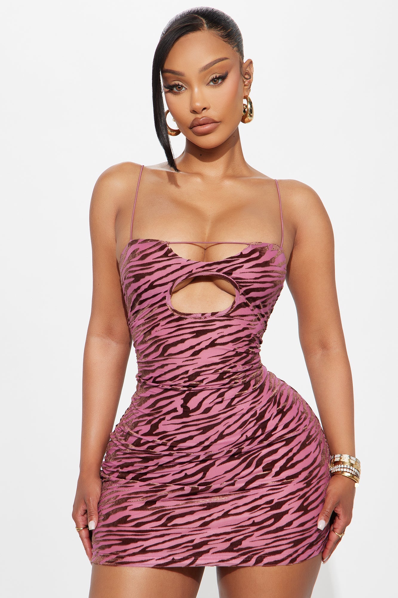 Late Nights Mesh Mini Dress - Chocolate