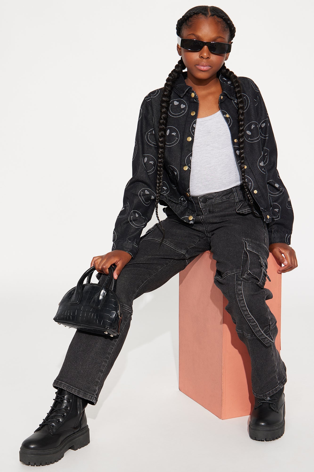 Mini Every Reason To Smile Denim Jacket - Black Wash