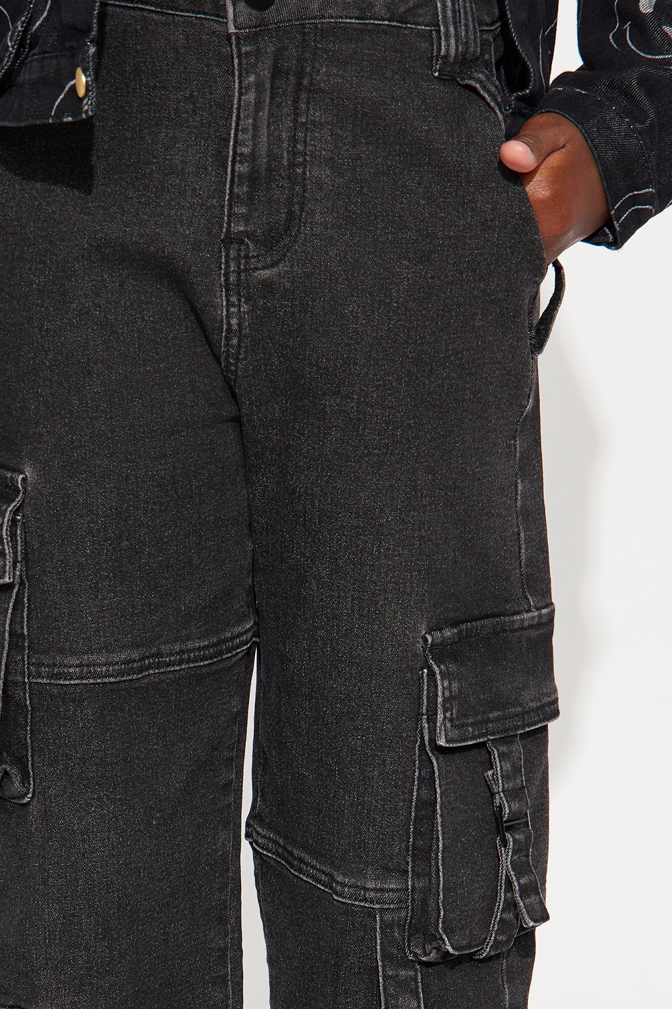 Mini Desi Mineral Wash Cargo Pant - Black
