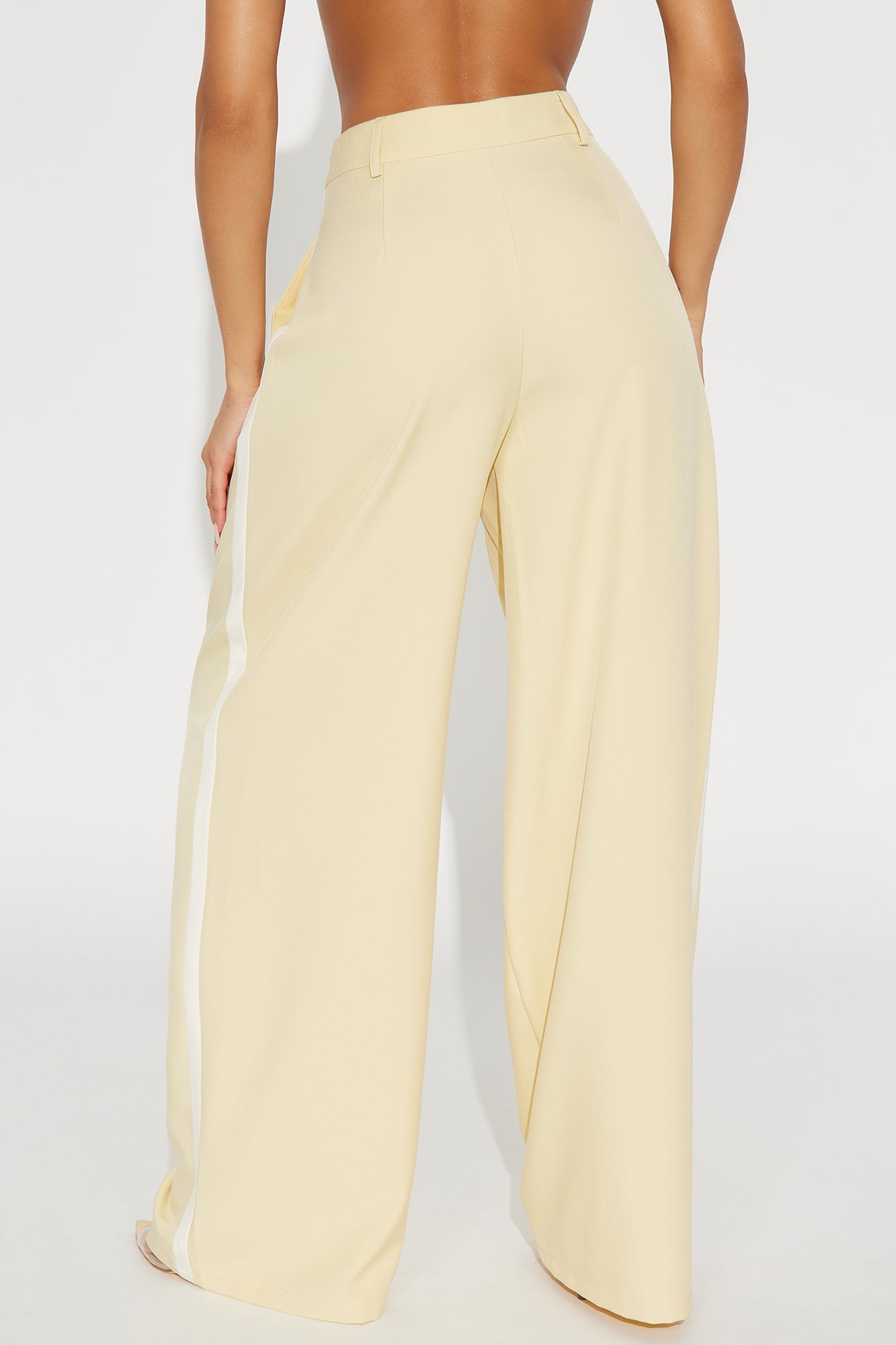 Dylan Wide Leg Trouser Pants - Yellow/combo