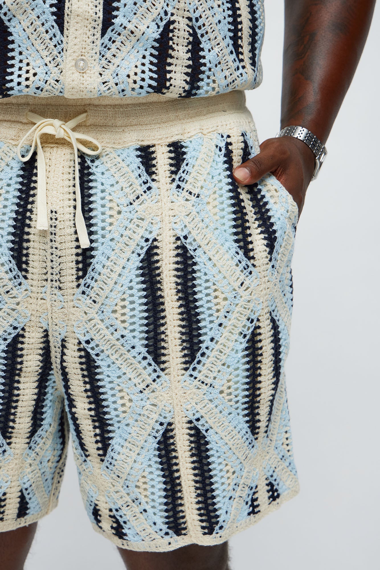 Triangles Knit Short - Blue/combo
