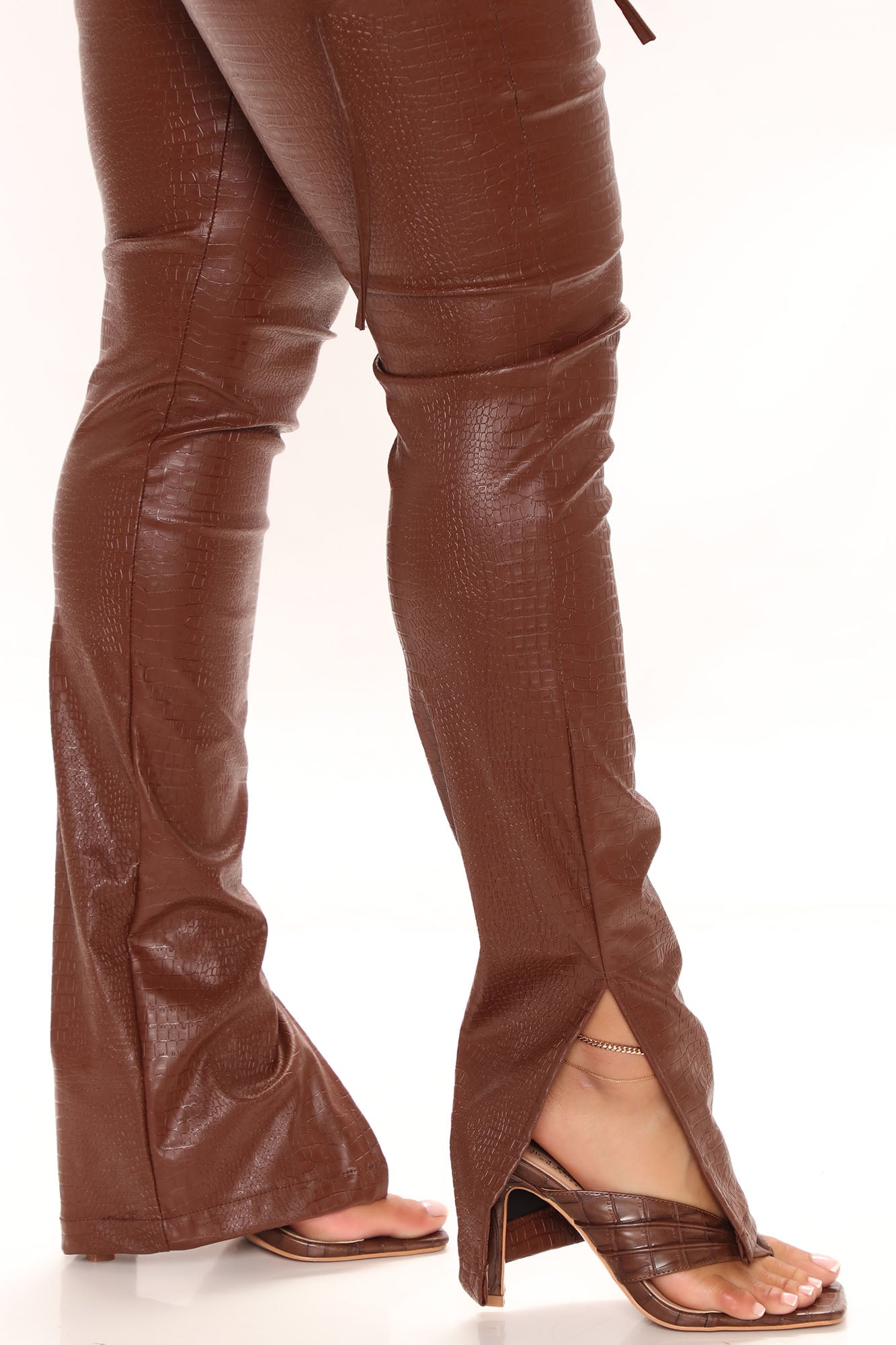 Party On PU Leather Jumpsuit - Brown