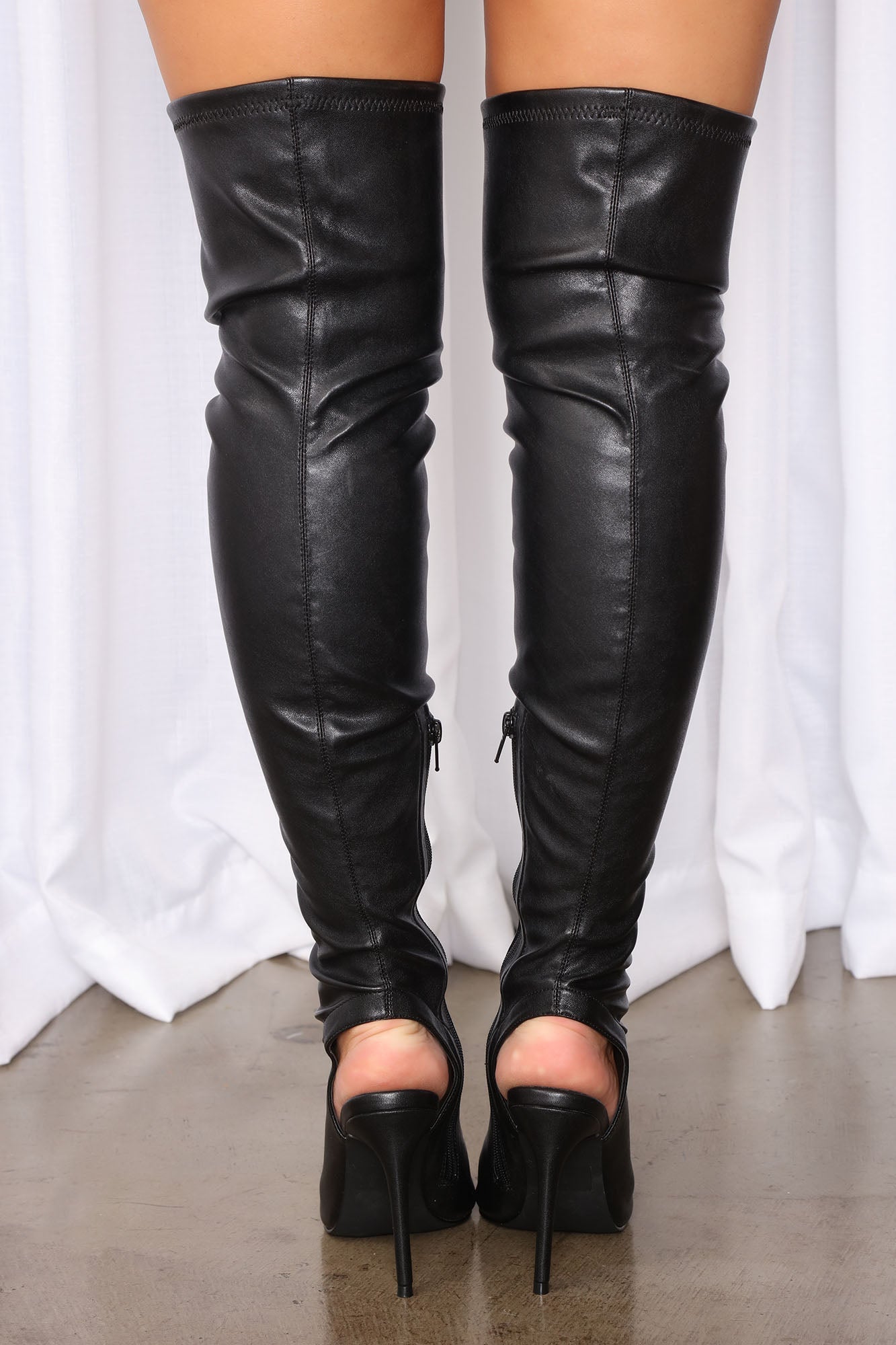 Reel It In Over The Knee Boots - Black