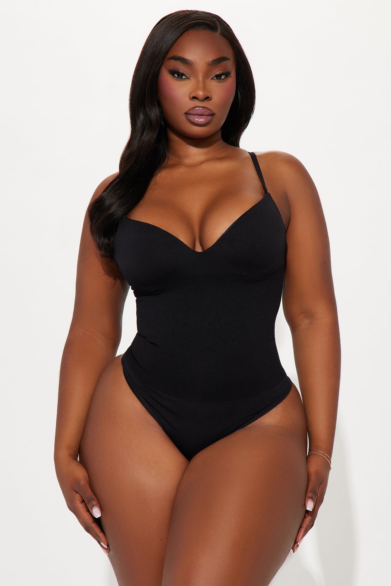 Get Snatched Compression Shapewear Bodysuit - Black