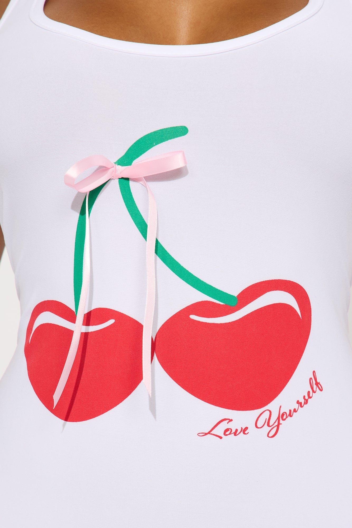 Sweet Like Cherries PJ Sleep Dress - White/combo
