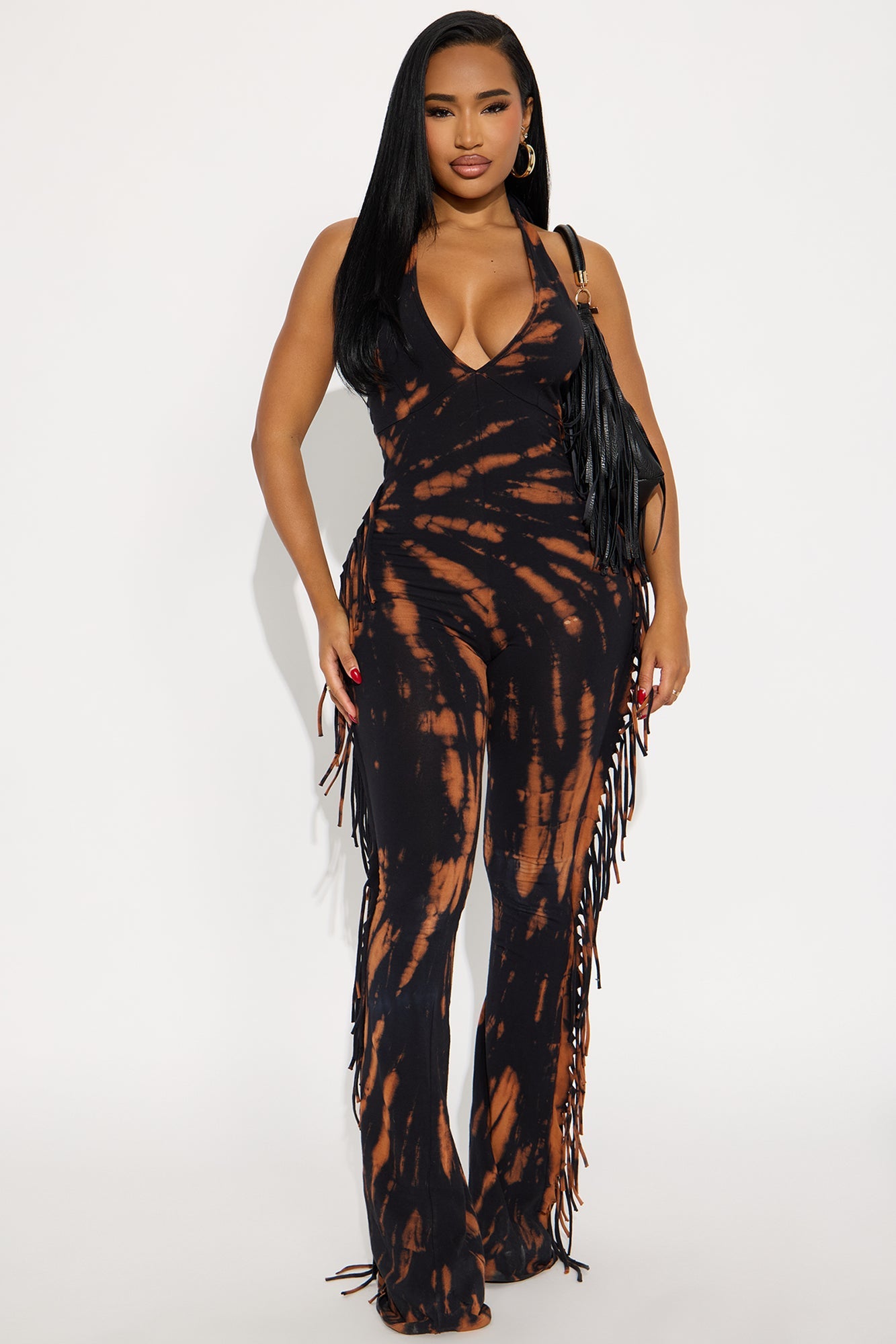 Teresa Halter Tie Dye Jumpsuit - Black/combo